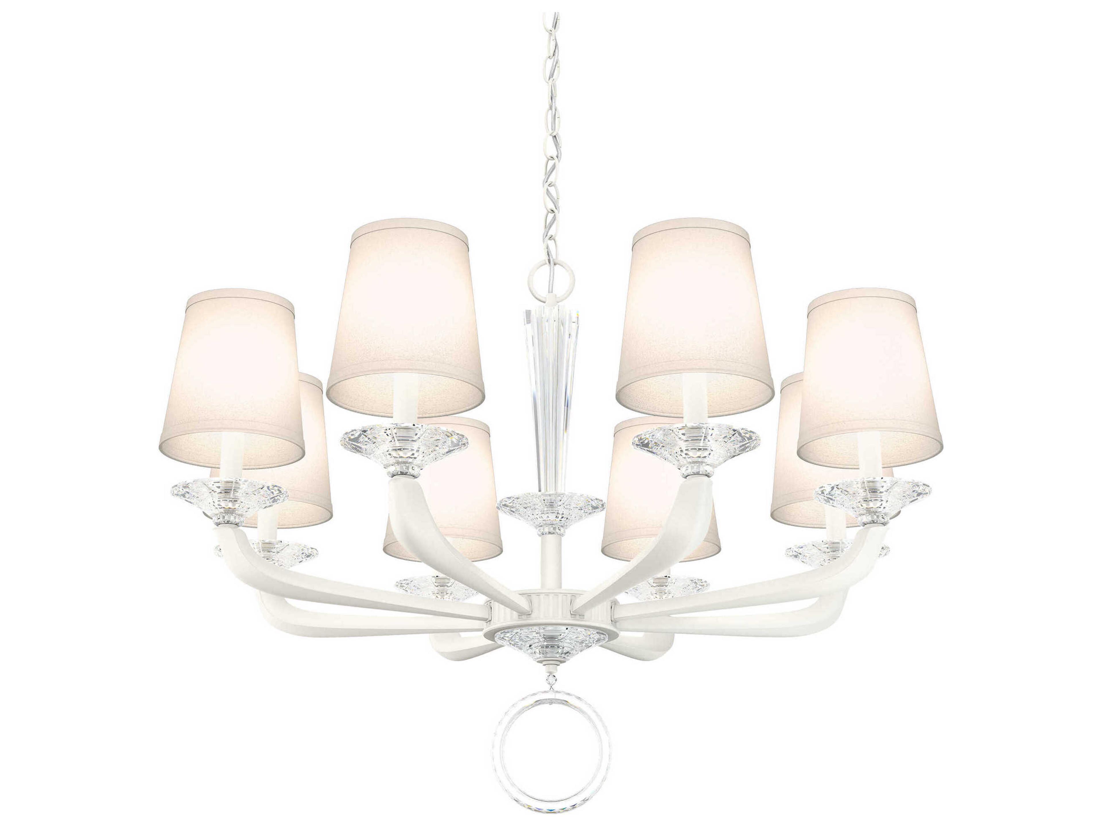 Schonbek Emilea 8-Light Silver Crystal Candelabra Empire Tiered Chandelier