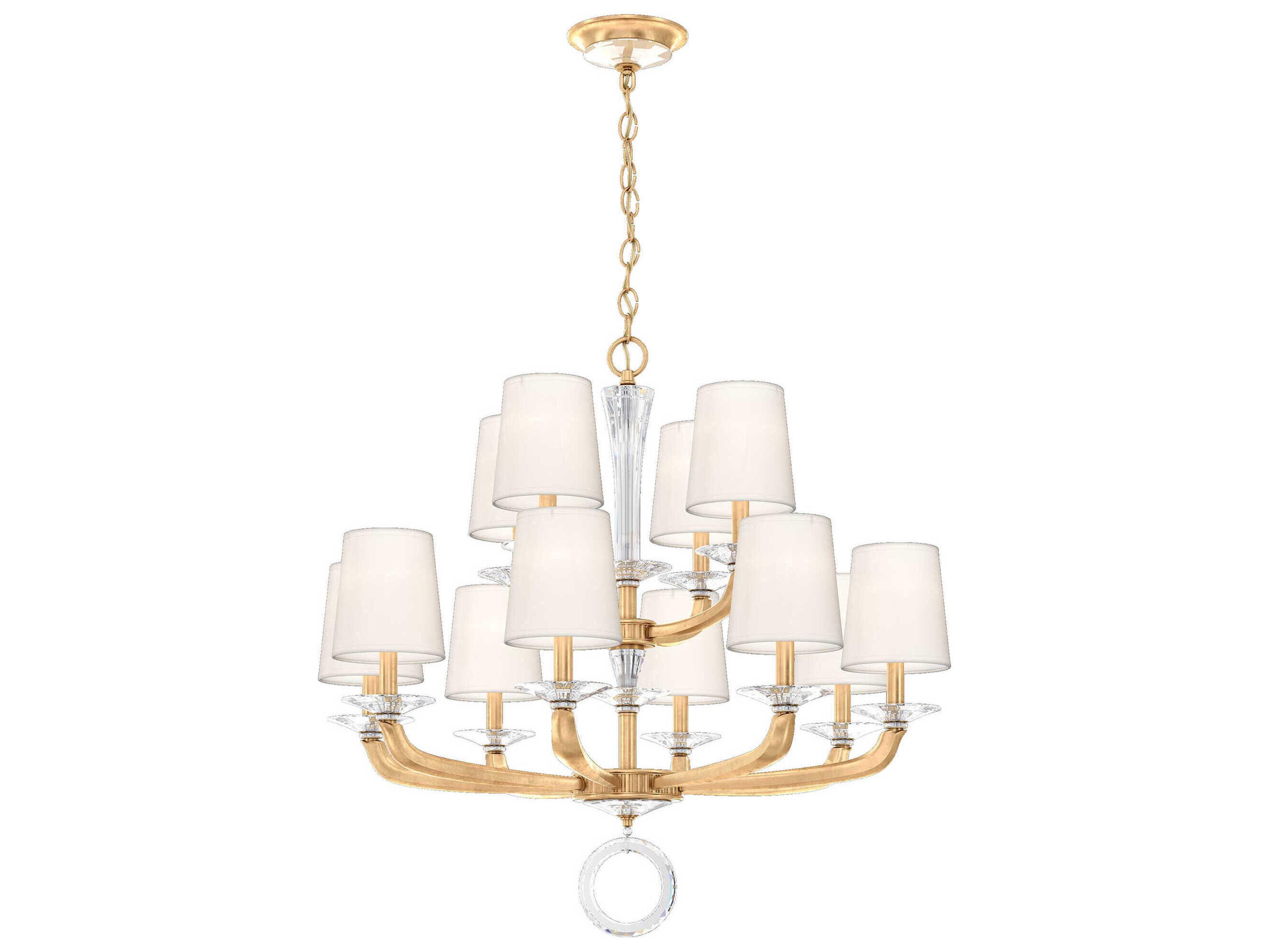 Schonbek Emilea 1-Light Gold Crystal Candelabra Empire Tiered Chandelier
