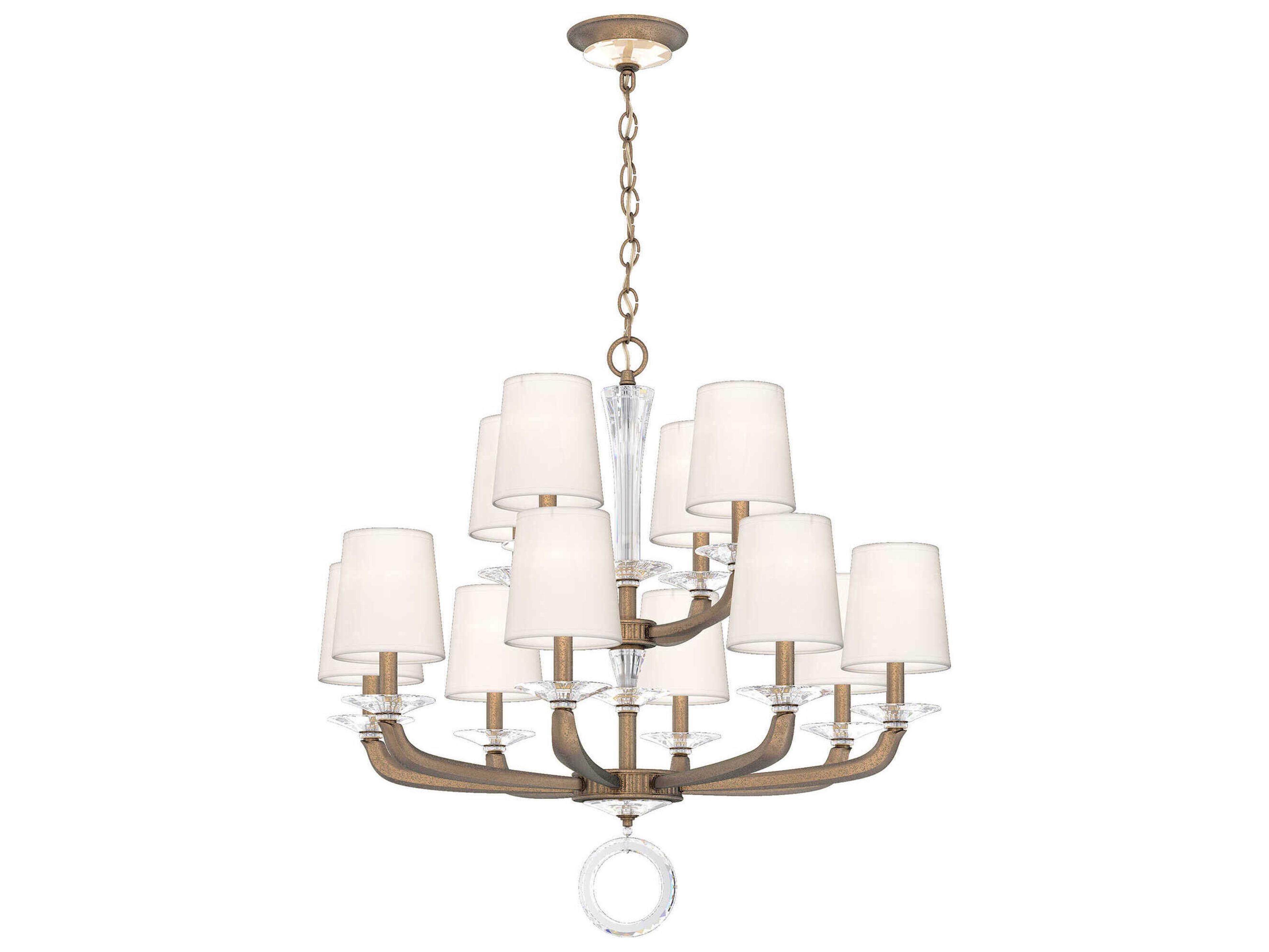 Schonbek Emilea 1-Light Gold Crystal Candelabra Empire Tiered Chandelier
