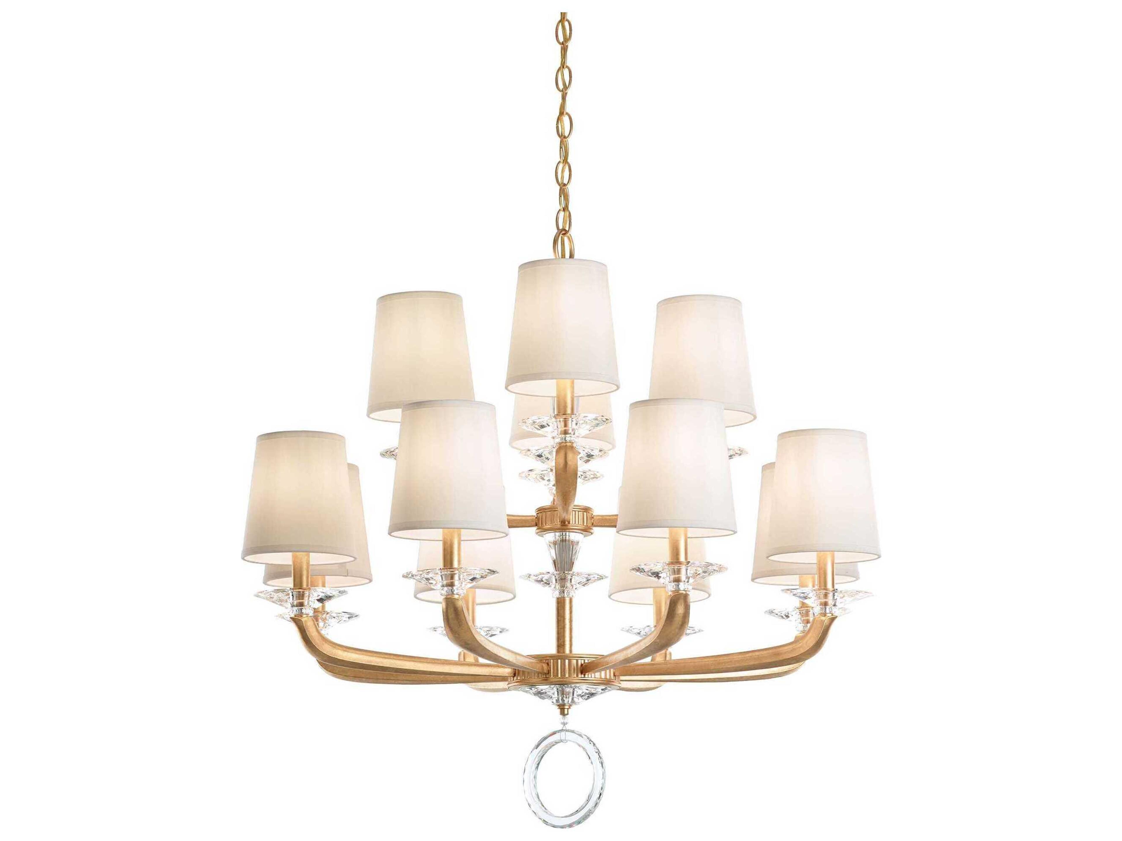 Schonbek Emilea 1-Light Gold Crystal Candelabra Empire Tiered Chandelier