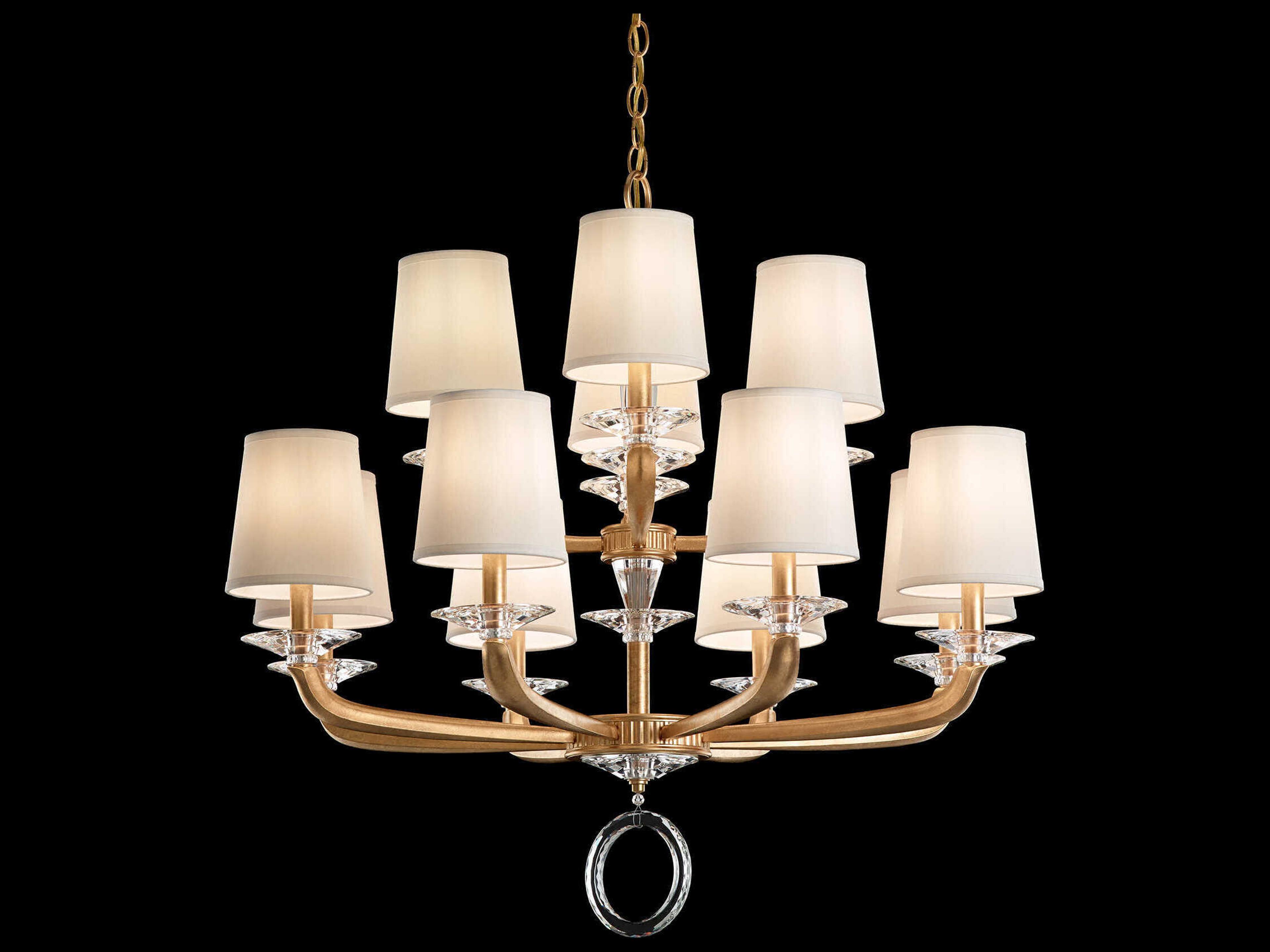 Schonbek Emilea 1-Light Gold Crystal Candelabra Empire Tiered Chandelier