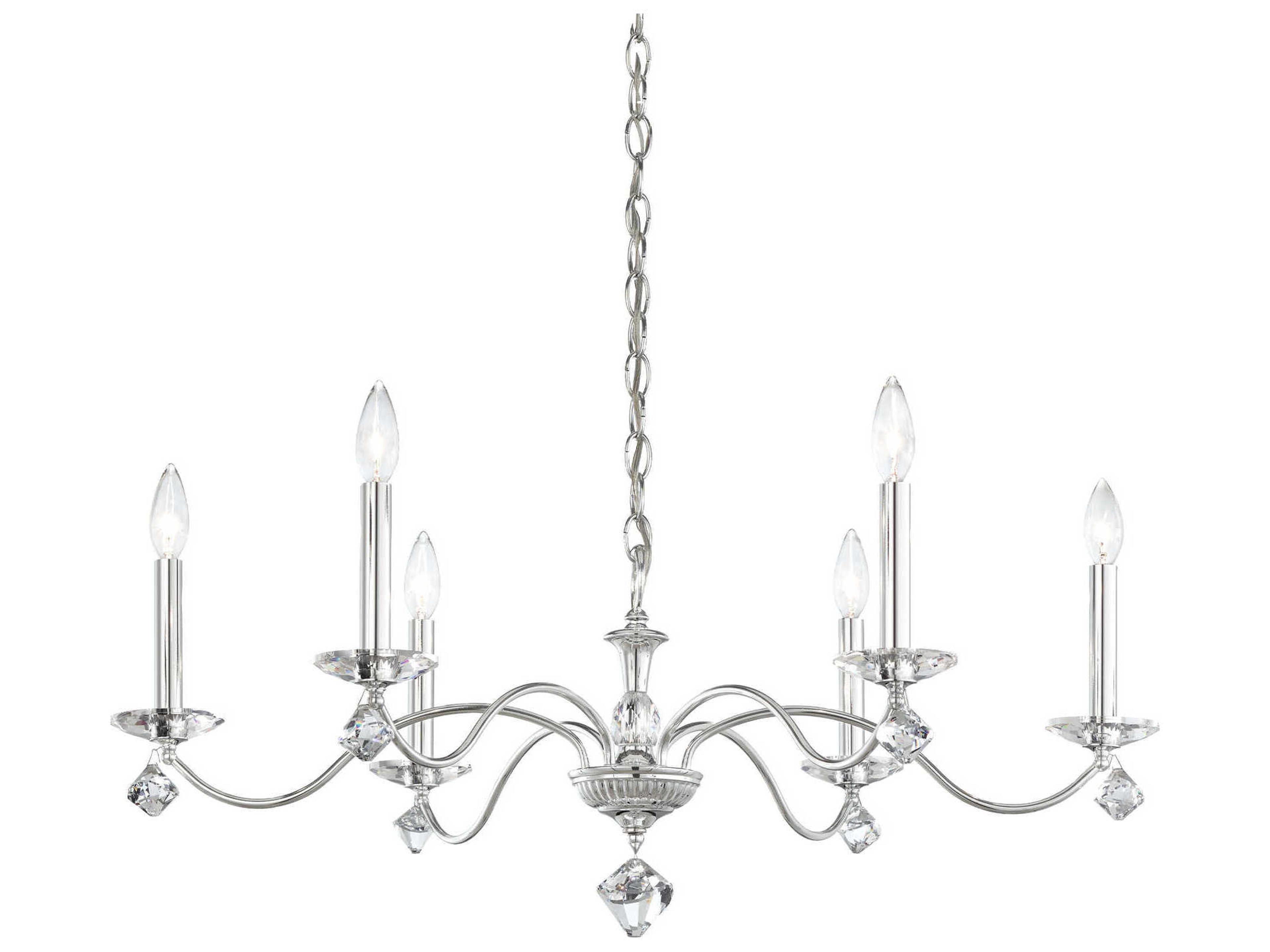 Modique 6-Light Silver Crystal Candelabra Chandelier