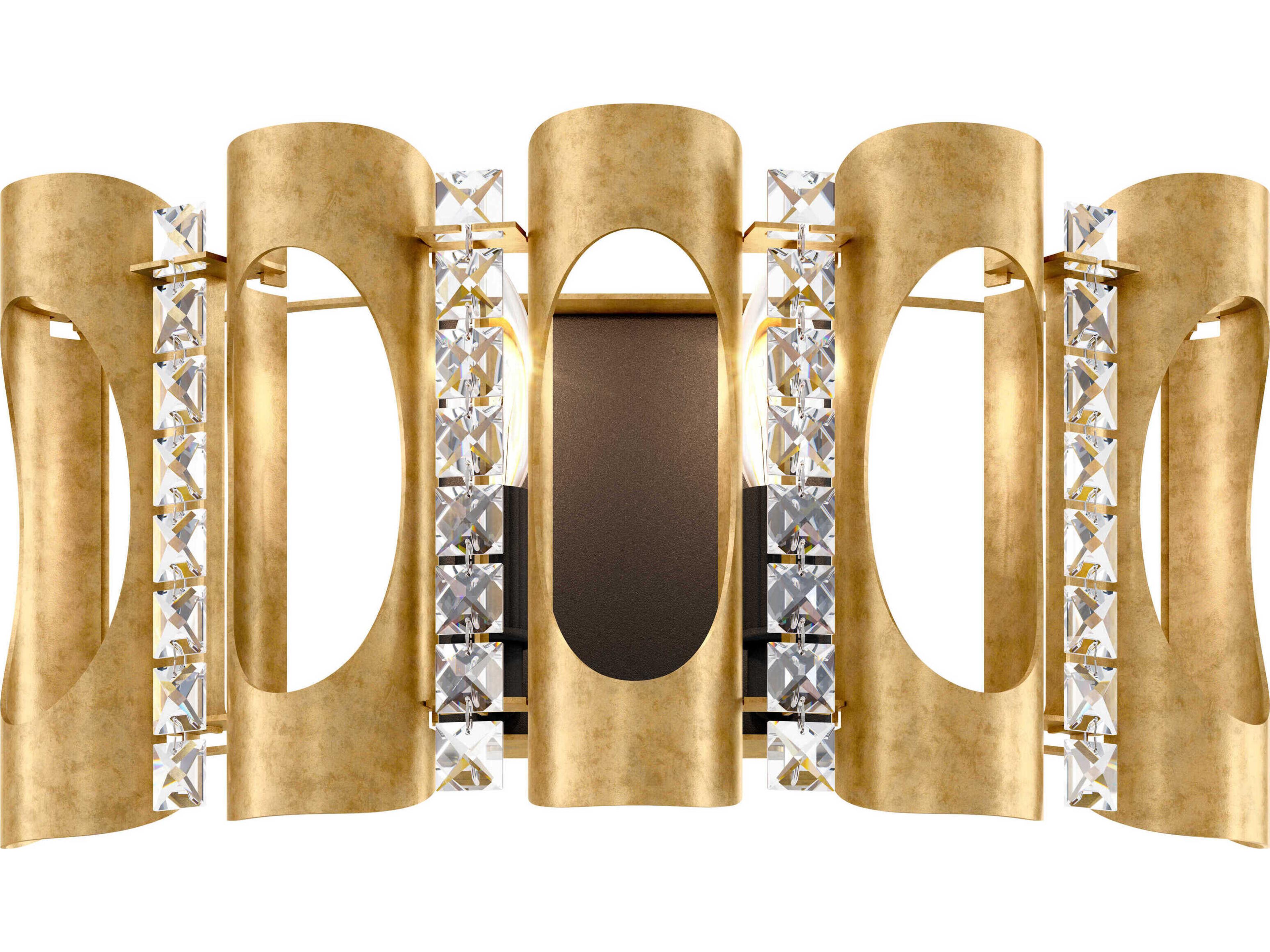 Twilight 2-Light Gold Crystal Wall Sconce
