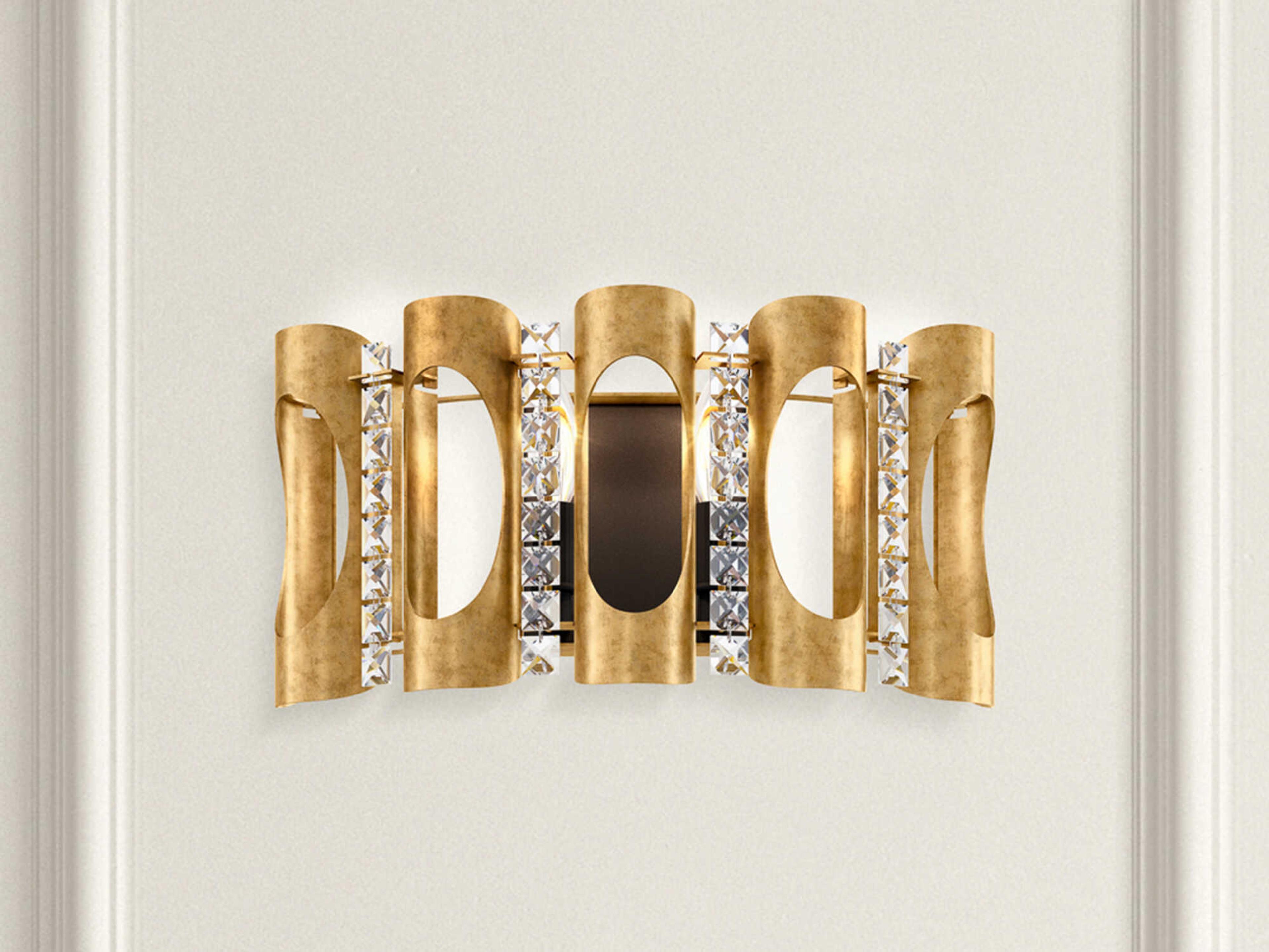 Schonbek Twilight 2-Light Gold Crystal Wall Sconce
