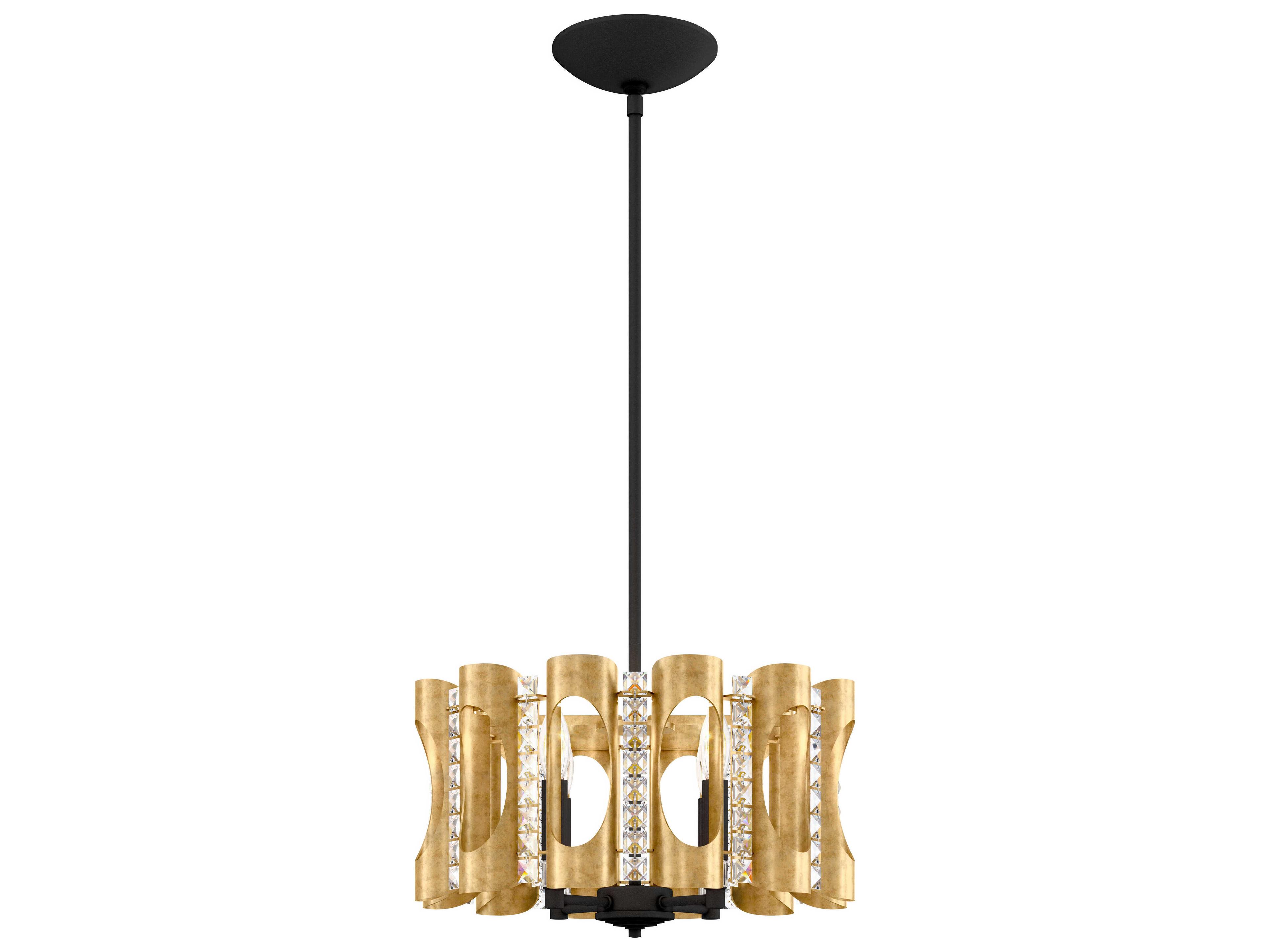 Twilight 4-Light Black Crystal Chandelier