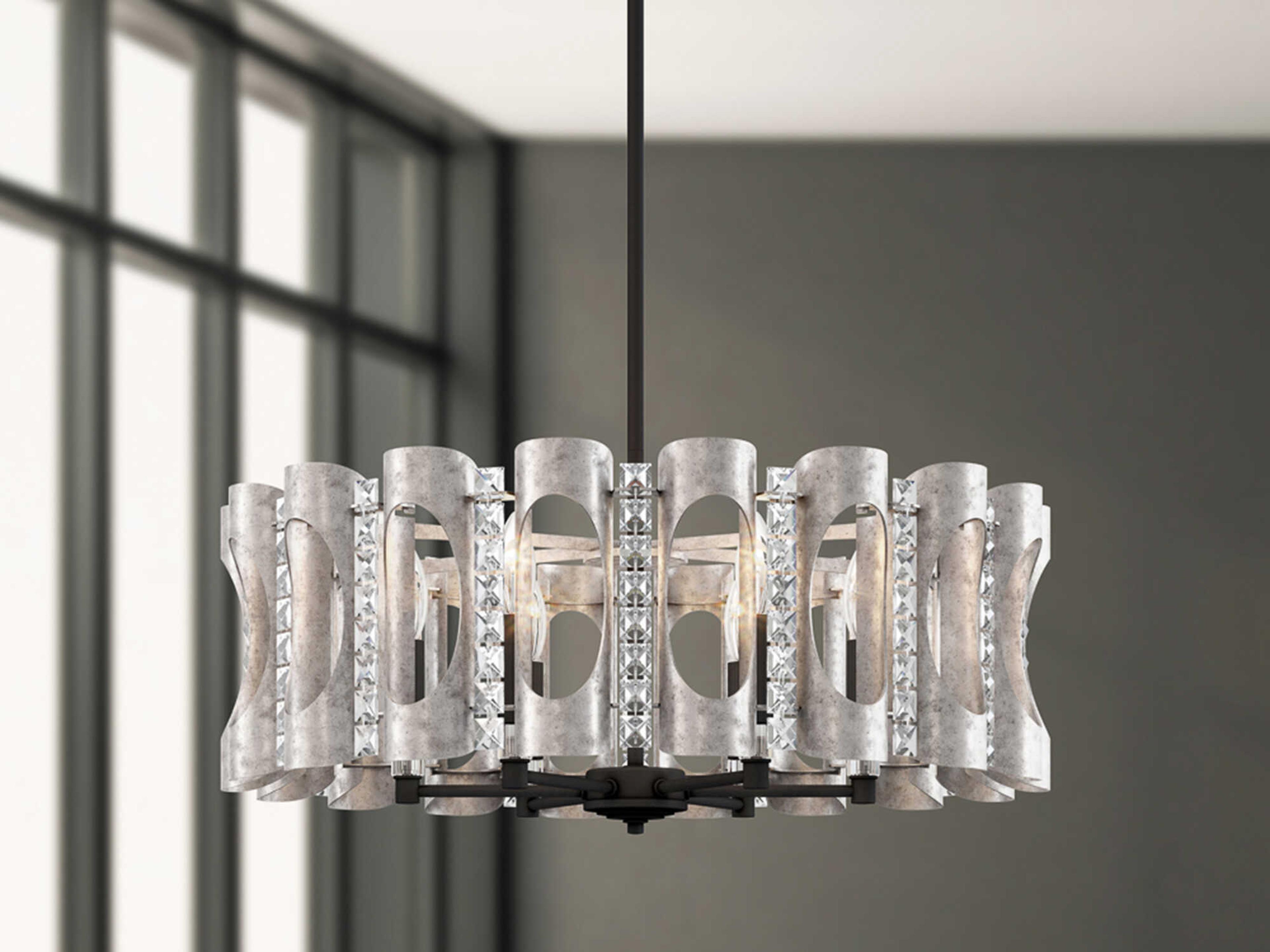 Schonbek Twilight 6-Light Black Crystal Chandelier
