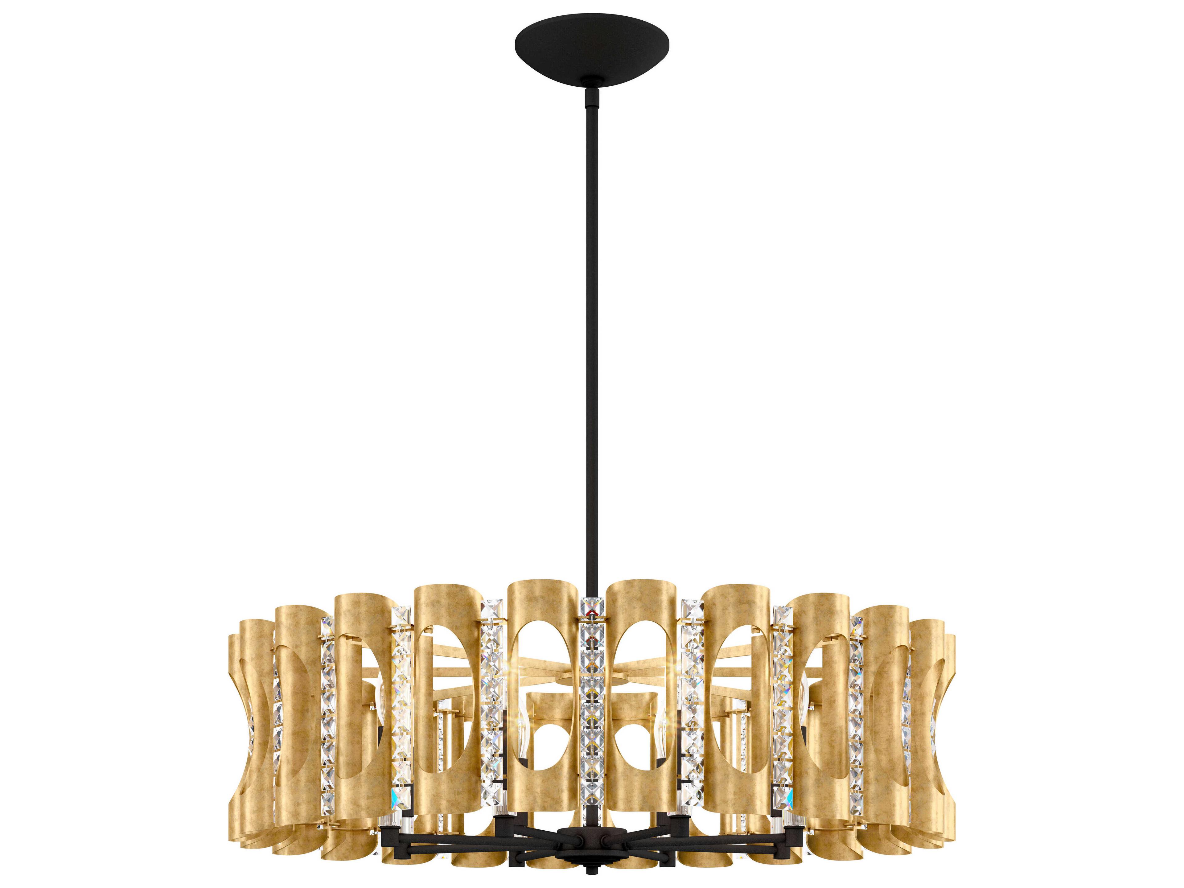 Twilight 8-Light Black Crystal Chandelier