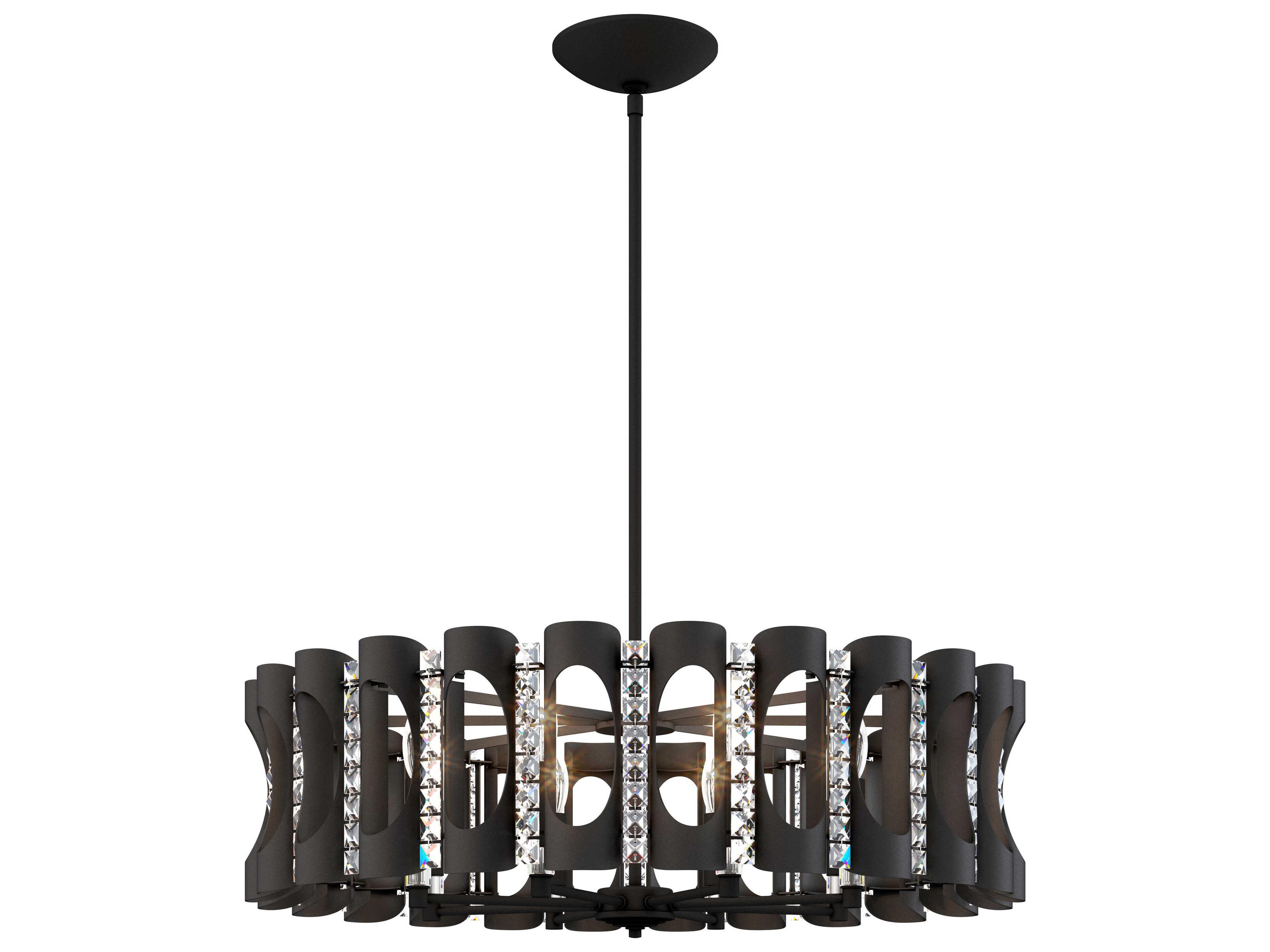 Schonbek Twilight 8-Light Black Crystal Chandelier