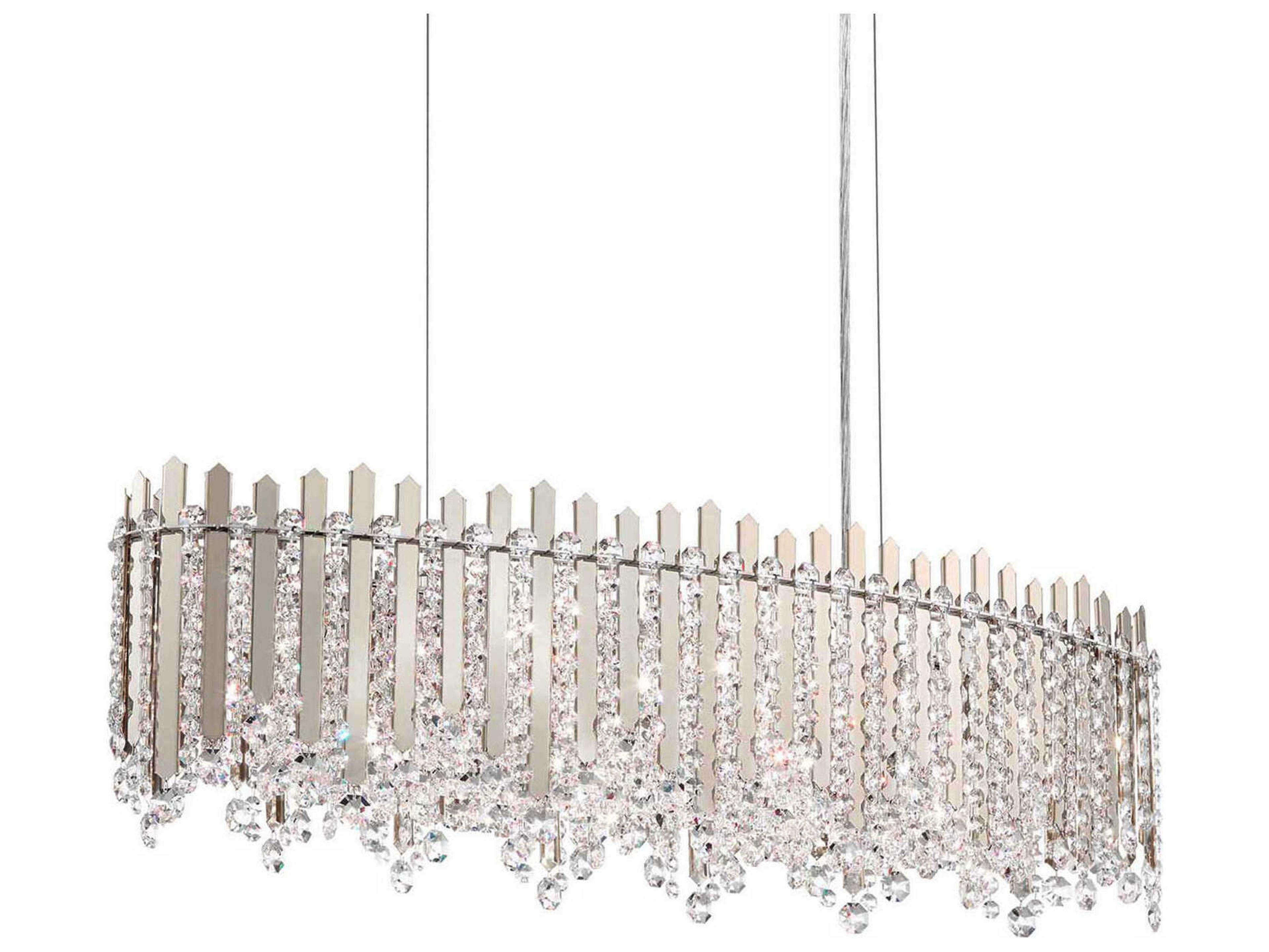 Schonbek Chatter 12-Light Gold Crystal Linear Island Pendant