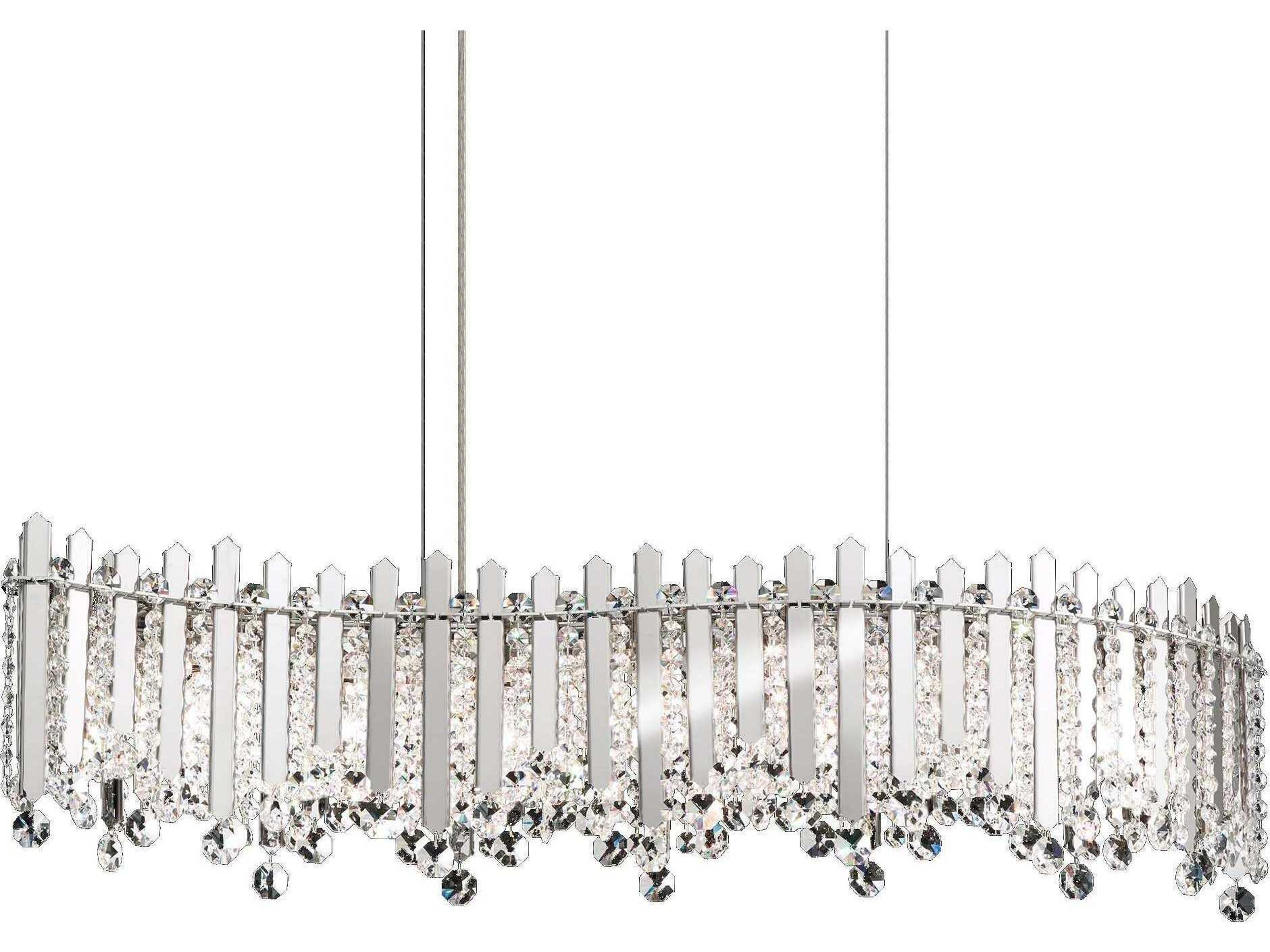 Chatter 7-Light Silver Crystal Linear Island Pendant