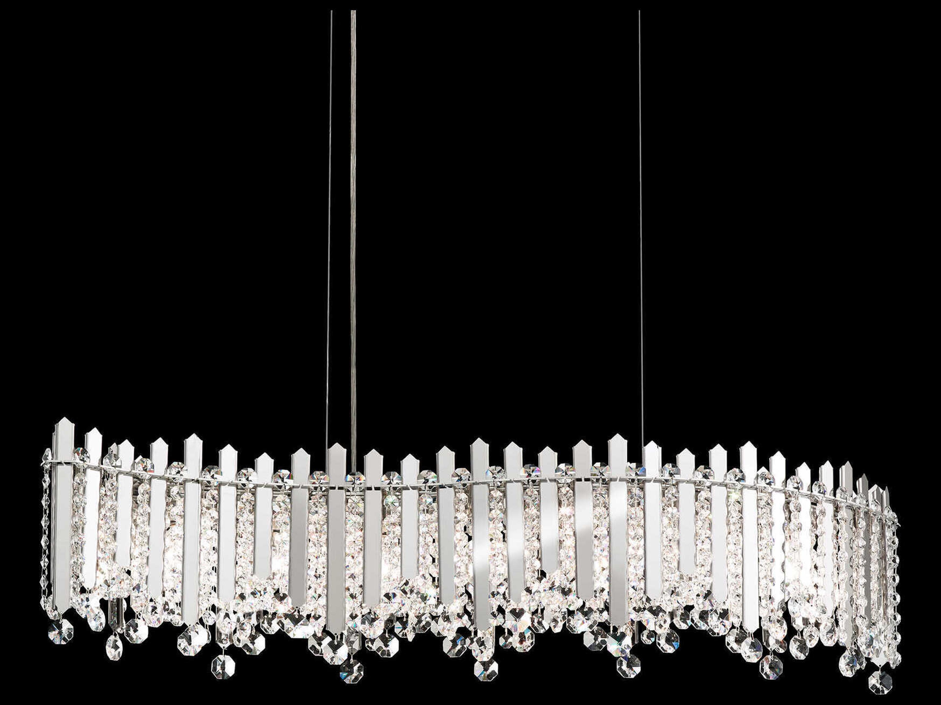 Schonbek Chatter 7-Light Silver Crystal Linear Island Pendant