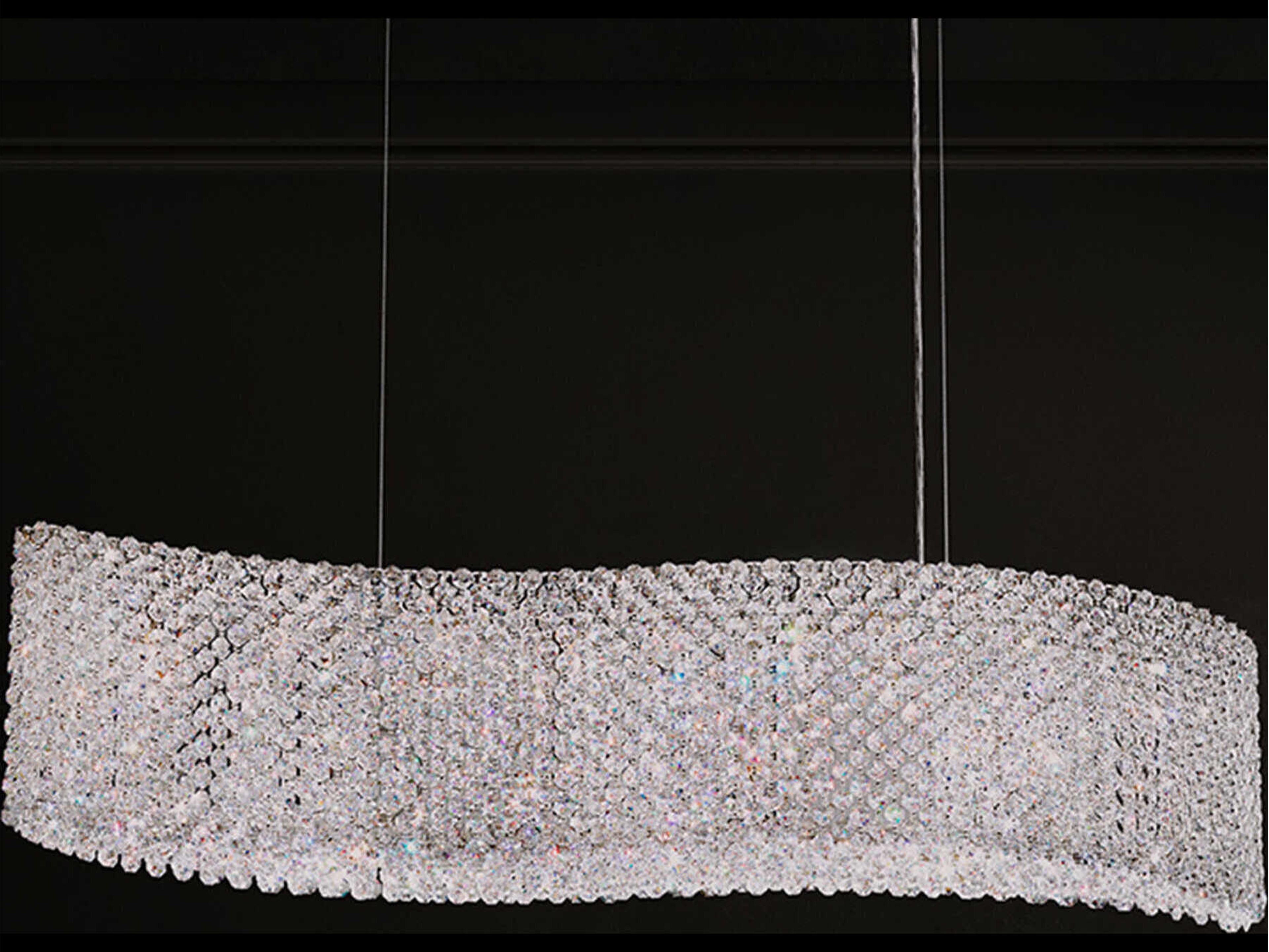 Schonbek Refrax 13-Light Stainless Steel Crystal Linear Island Pendant