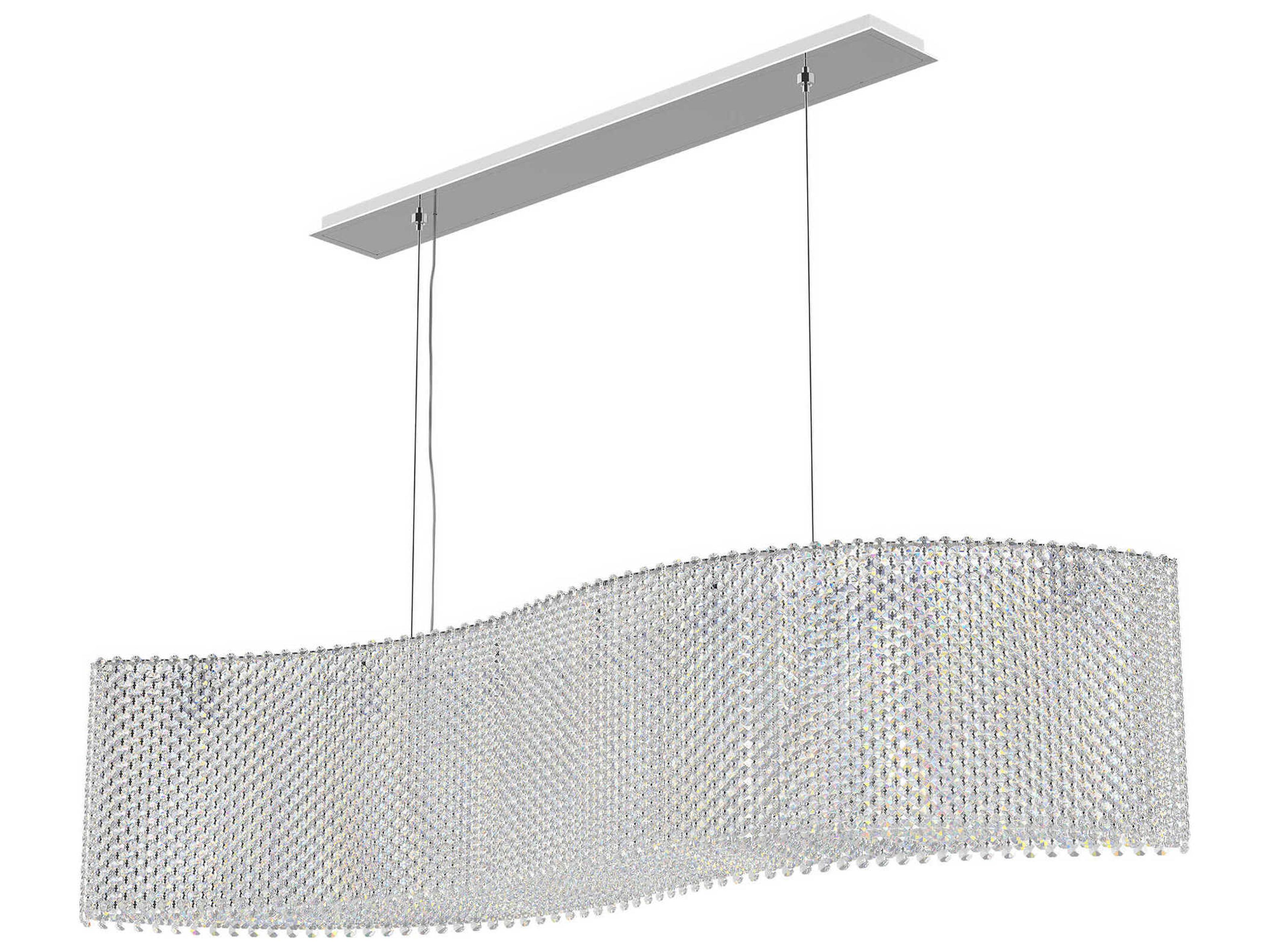 Refrax 21-Light Stainless Steel Crystal Linear Island Pendant