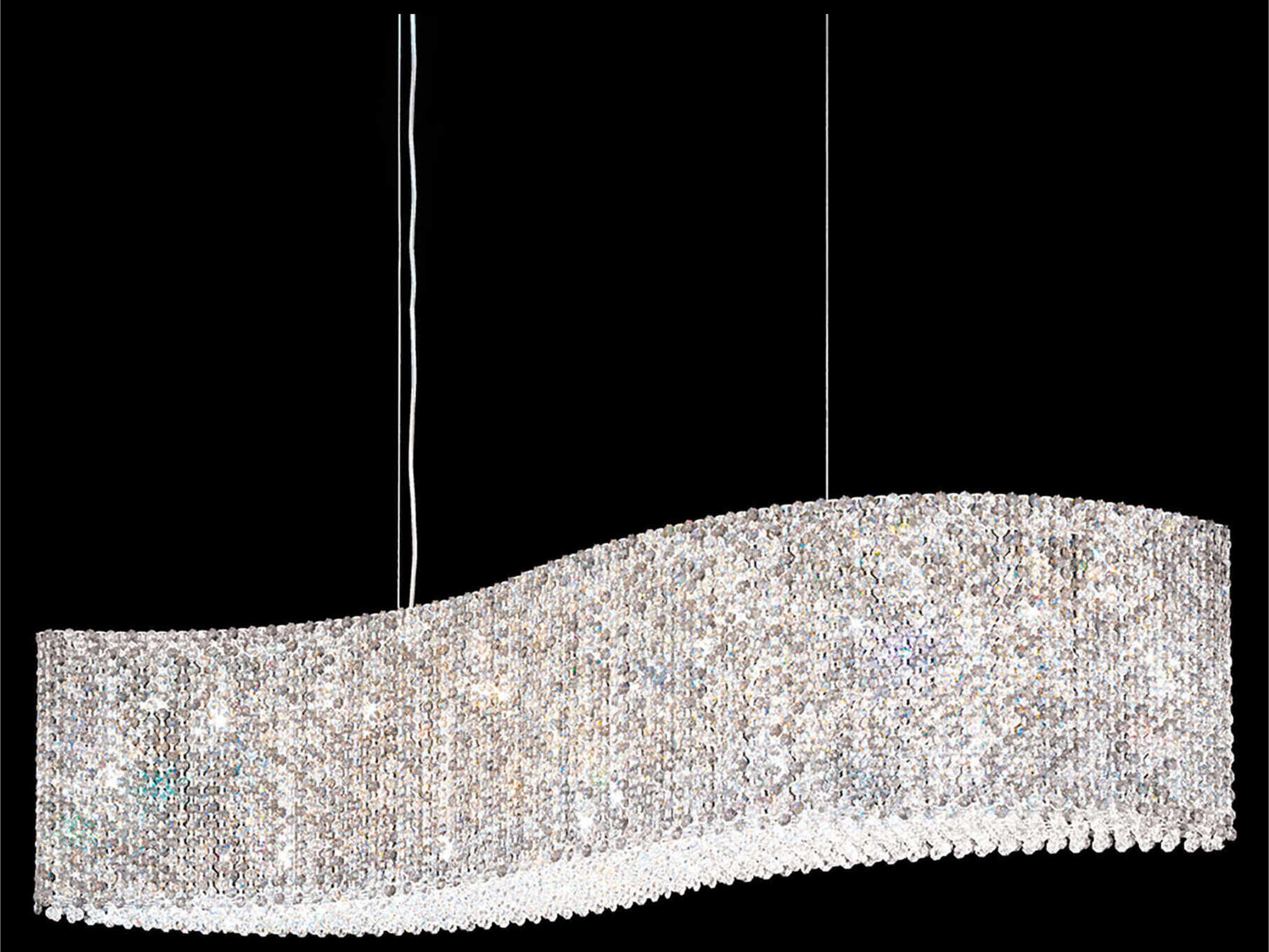 Schonbek Refrax 21-Light Stainless Steel Crystal Linear Island Pendant