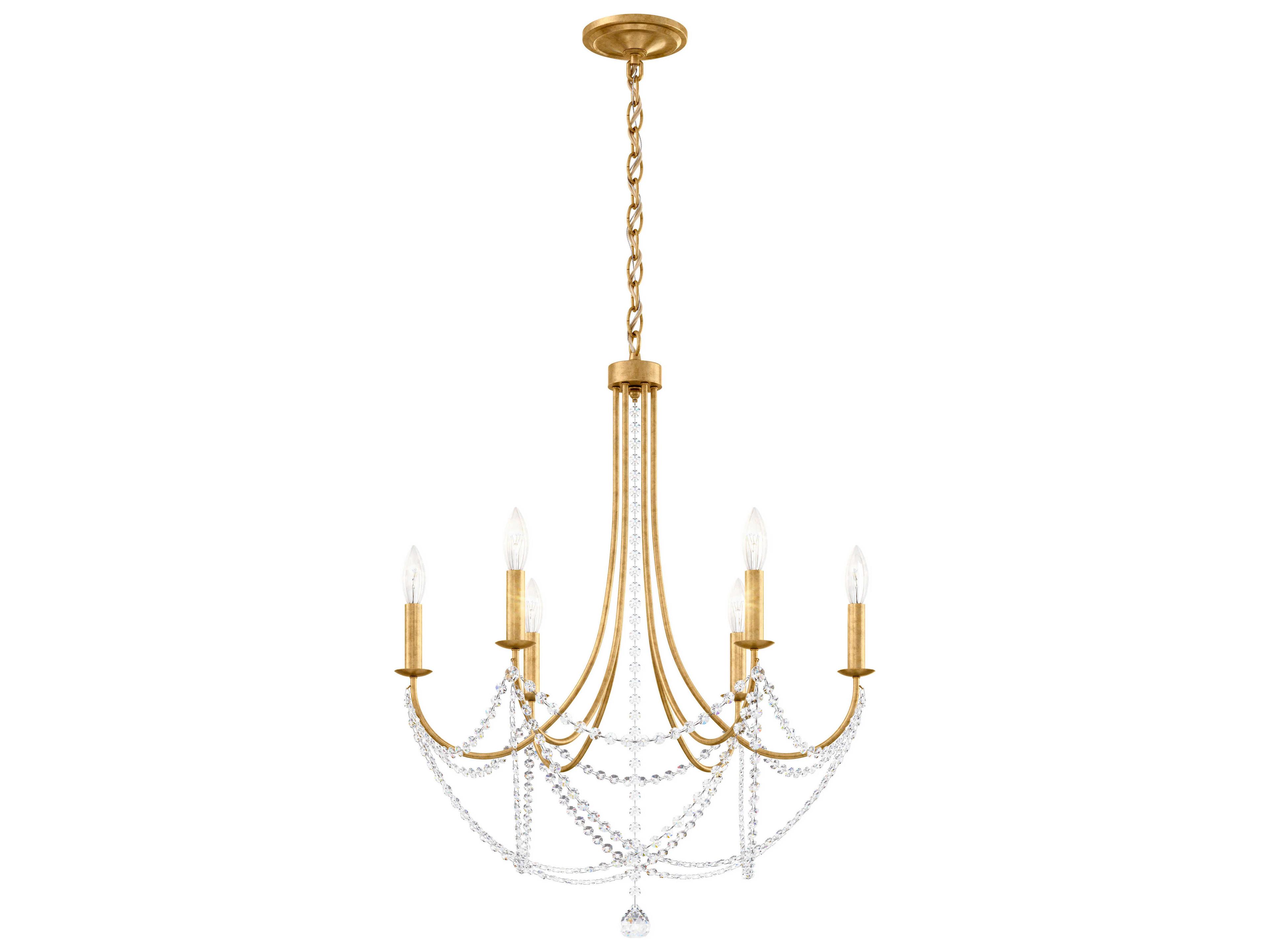 Verdana 6-Light Heirloom Gold Crystal Candelabra Chandelier
