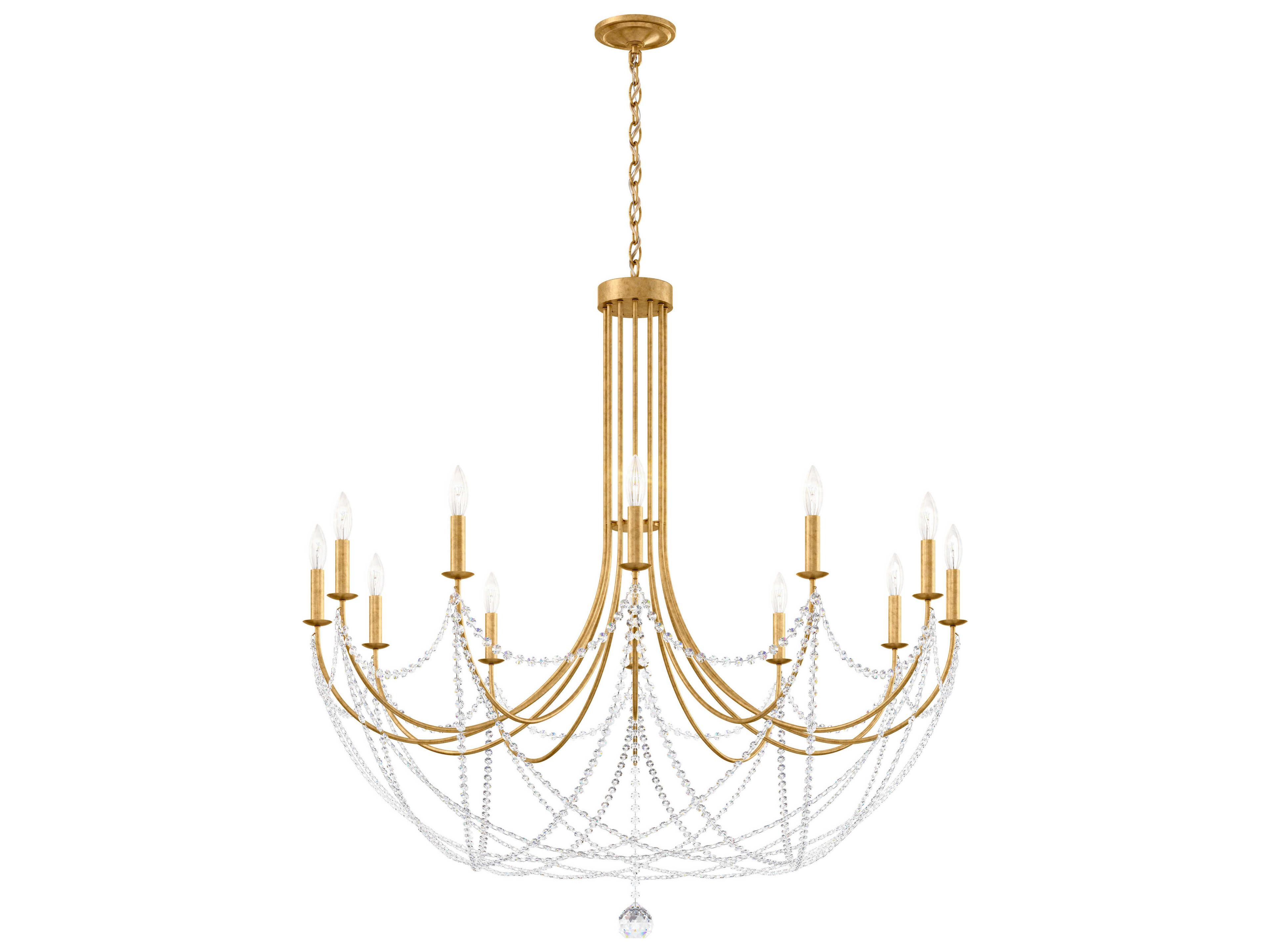 Verdana 12-Light Heirloom Gold Crystal Candelabra Chandelier