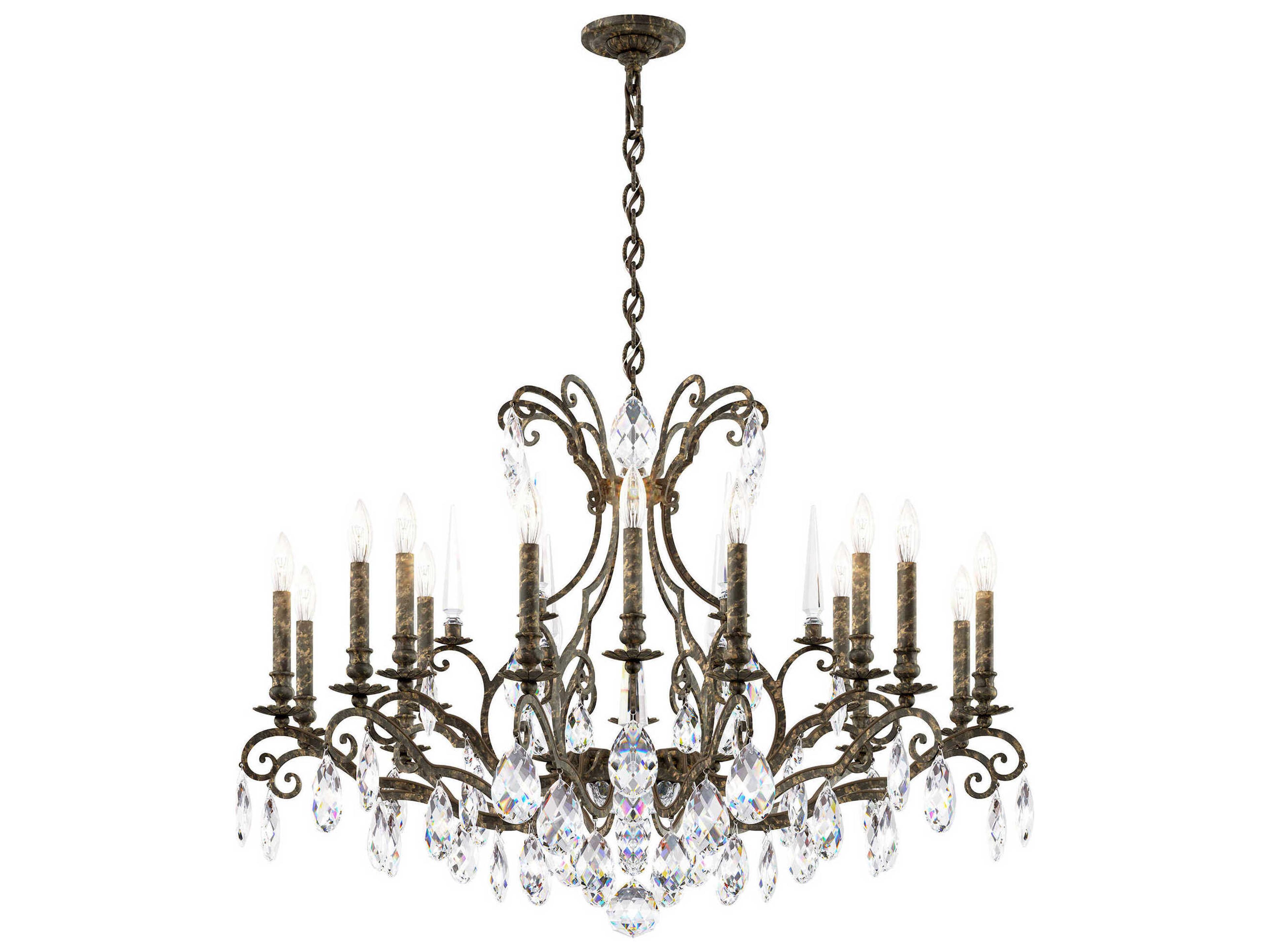 Renaissance Nouveau 18-Light8-Light Heirloom Bronze Crystal Candelabra Chandelier