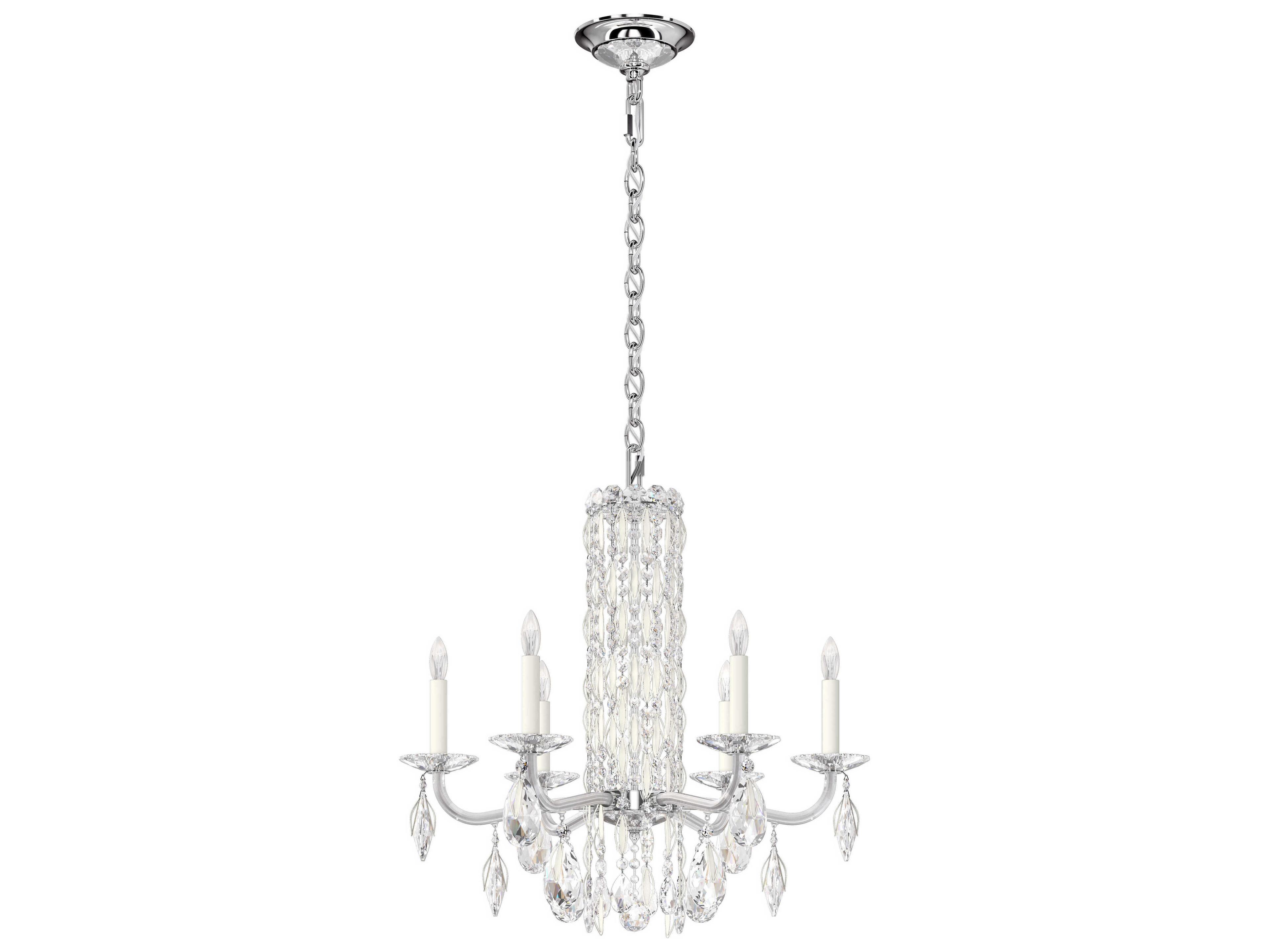 Siena 6-Light Silver Crystal Candelabra Chandelier