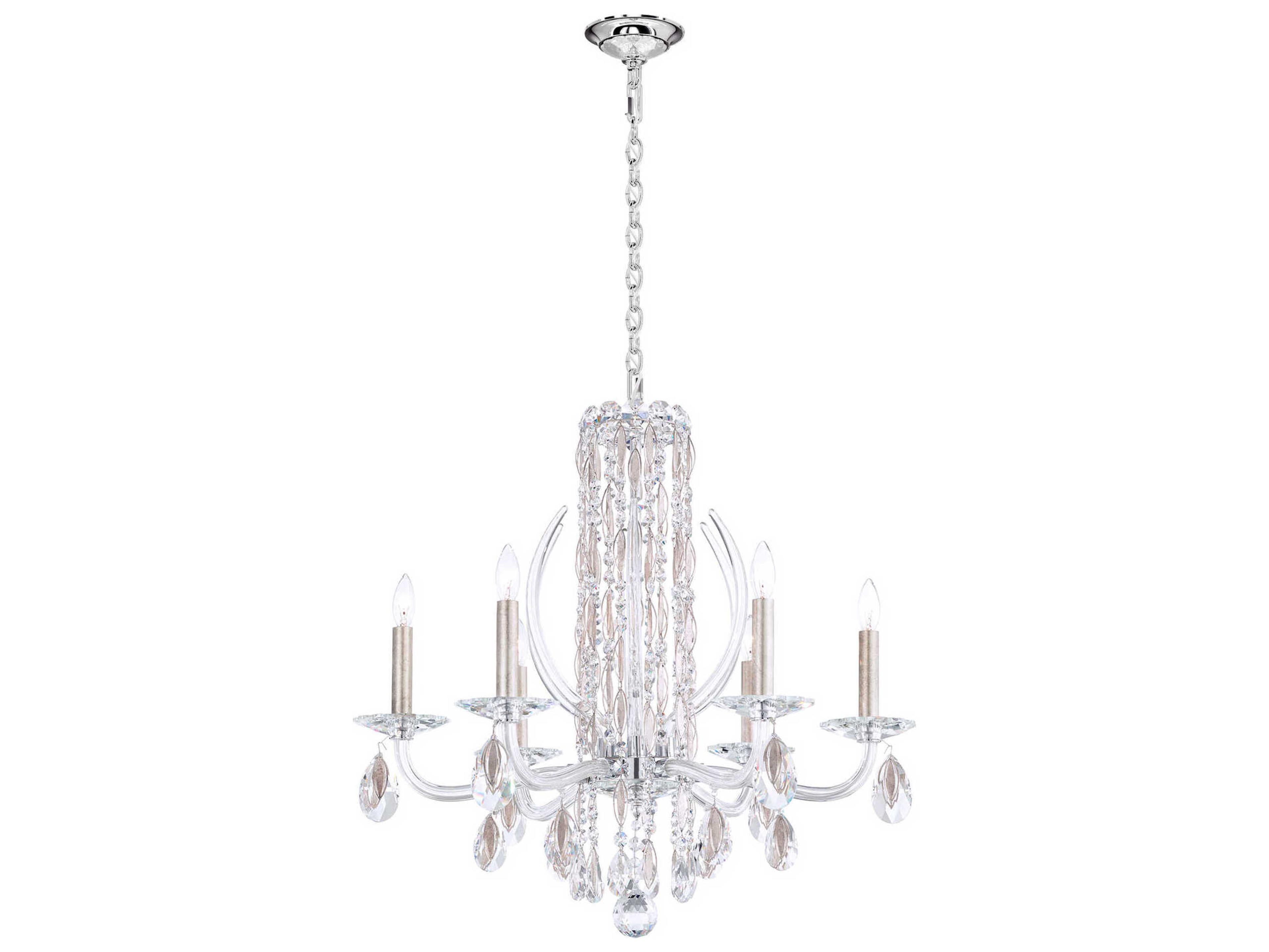 Sarella 6-Light Silver Crystal Candelabra Chandelier