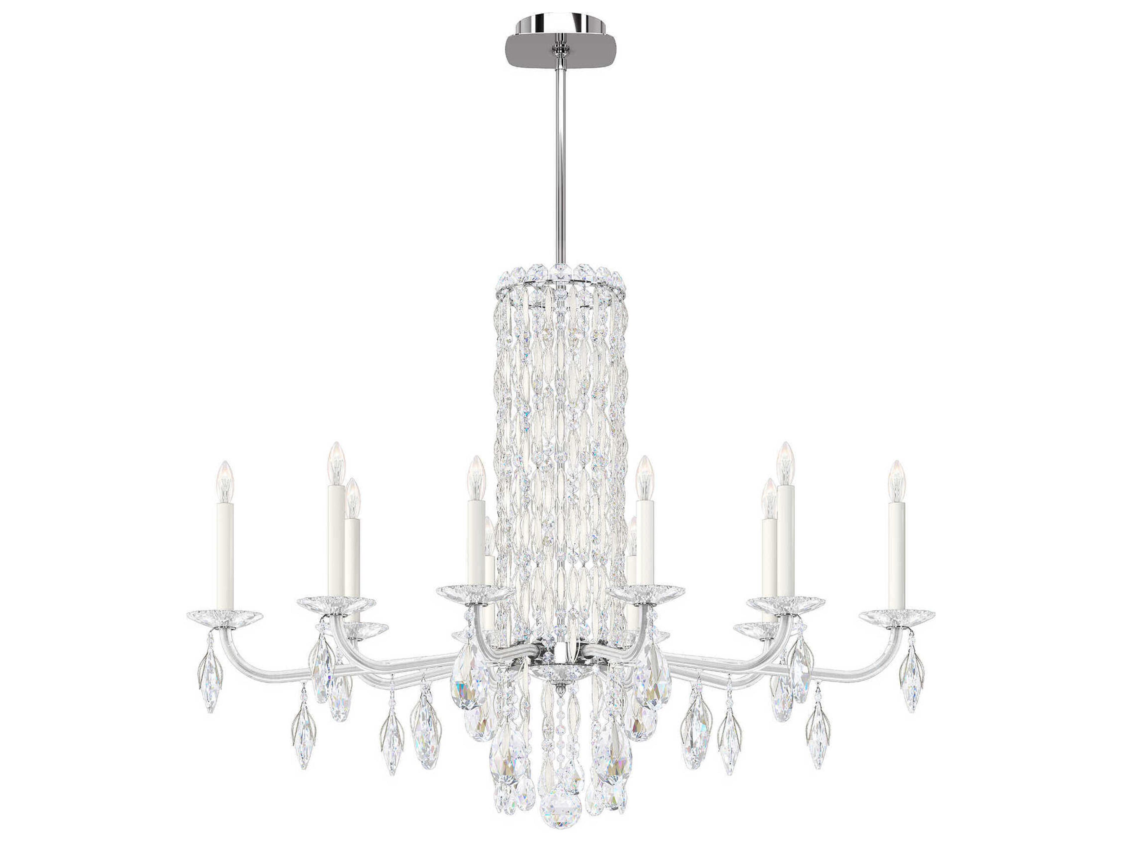 Siena 10-Light Silver Crystal Candelabra Chandelier