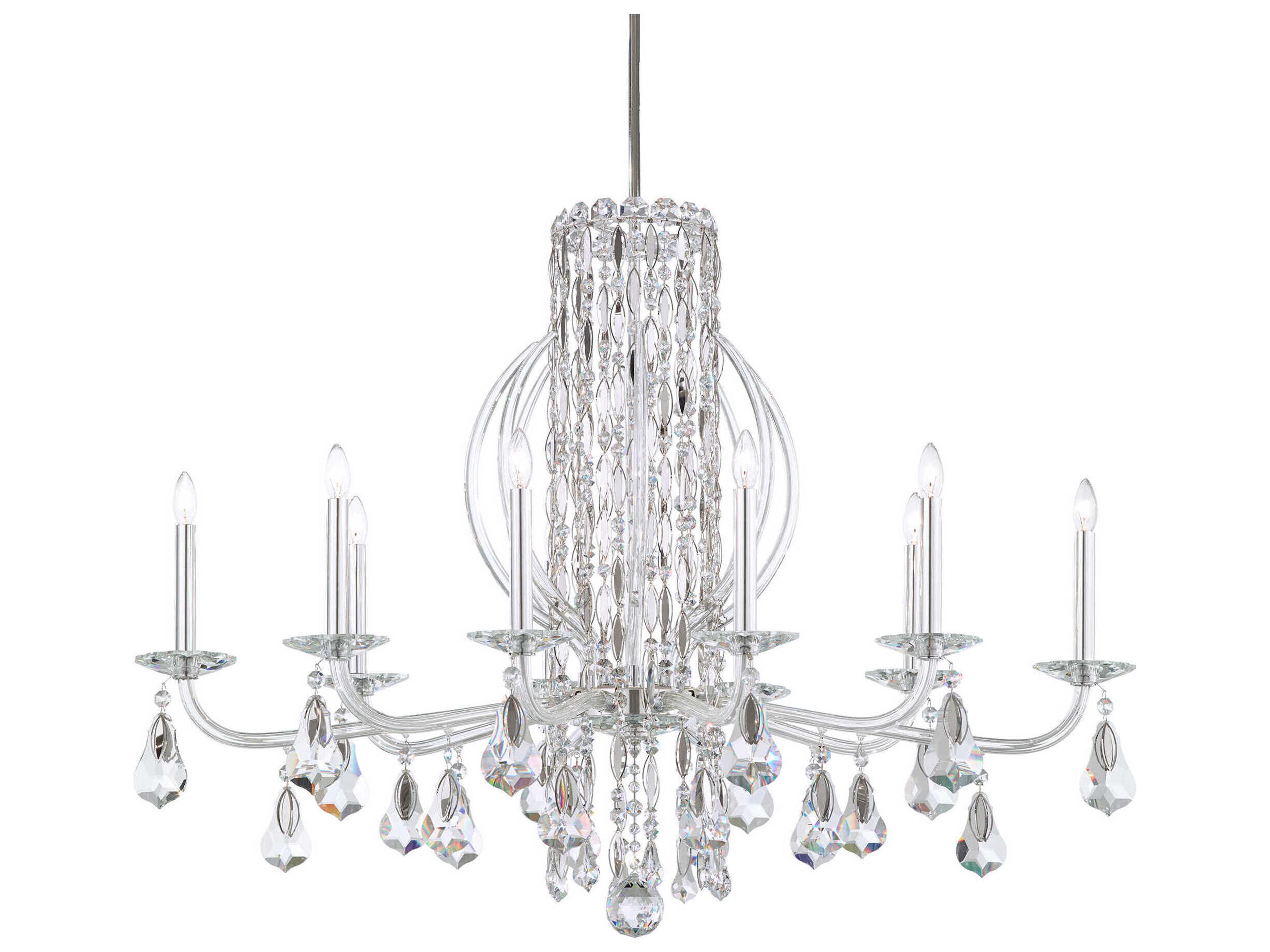 Sarella 10-Light Silver Crystal Candelabra Chandelier