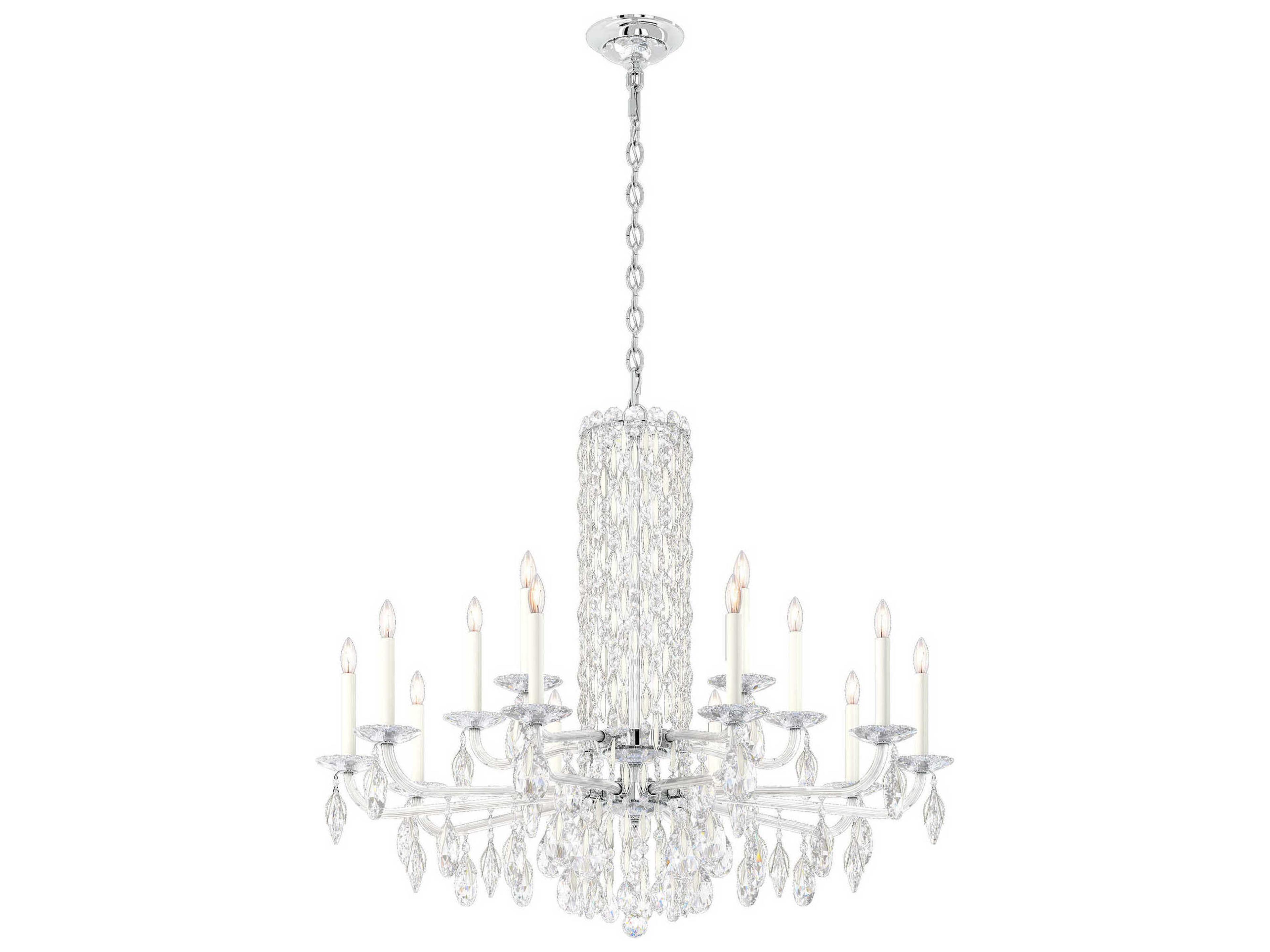 Siena 15-Light Silver Crystal Candelabra Chandelier