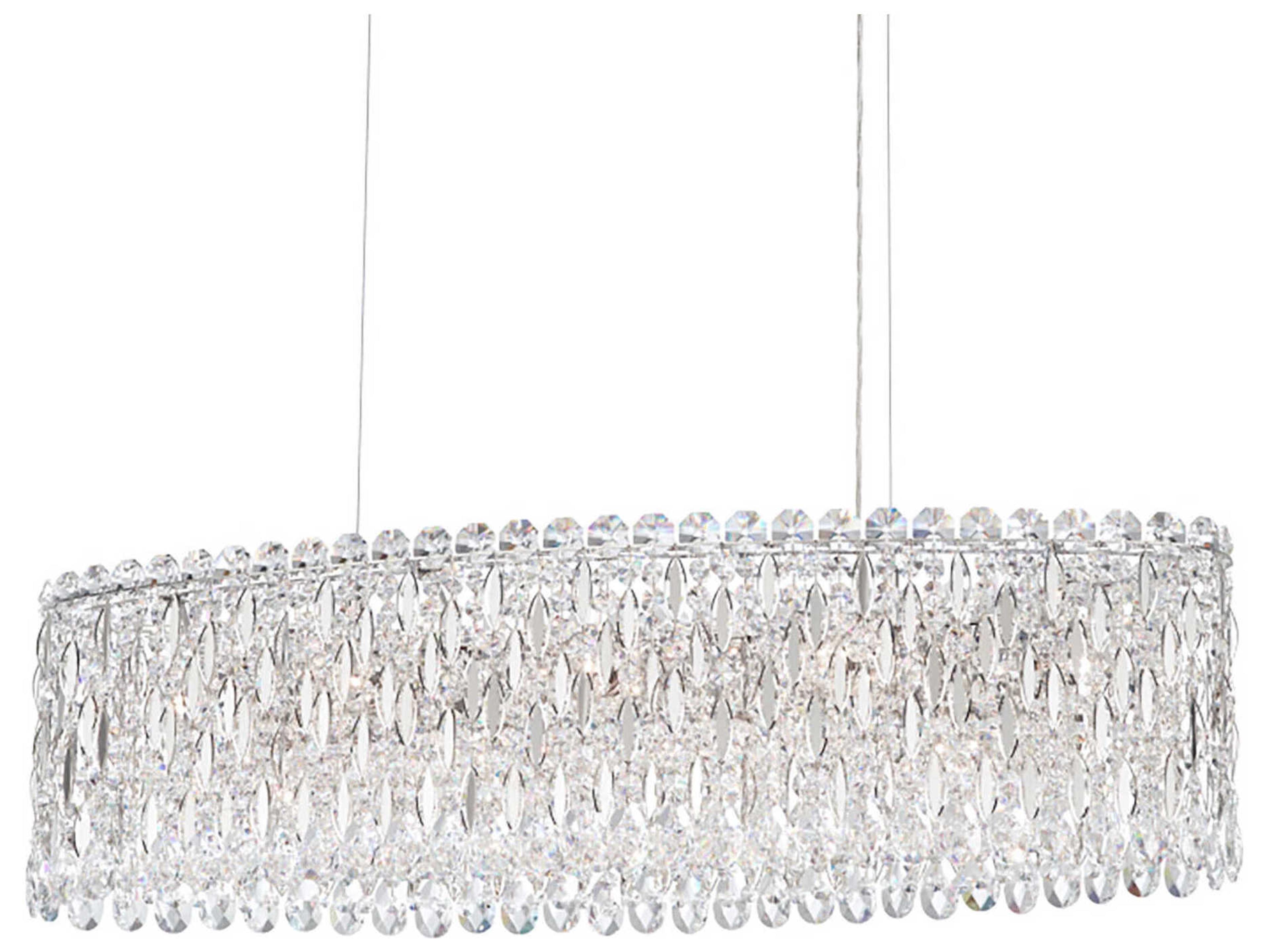 Sarella 12-Light Silver Crystal Island Pendant