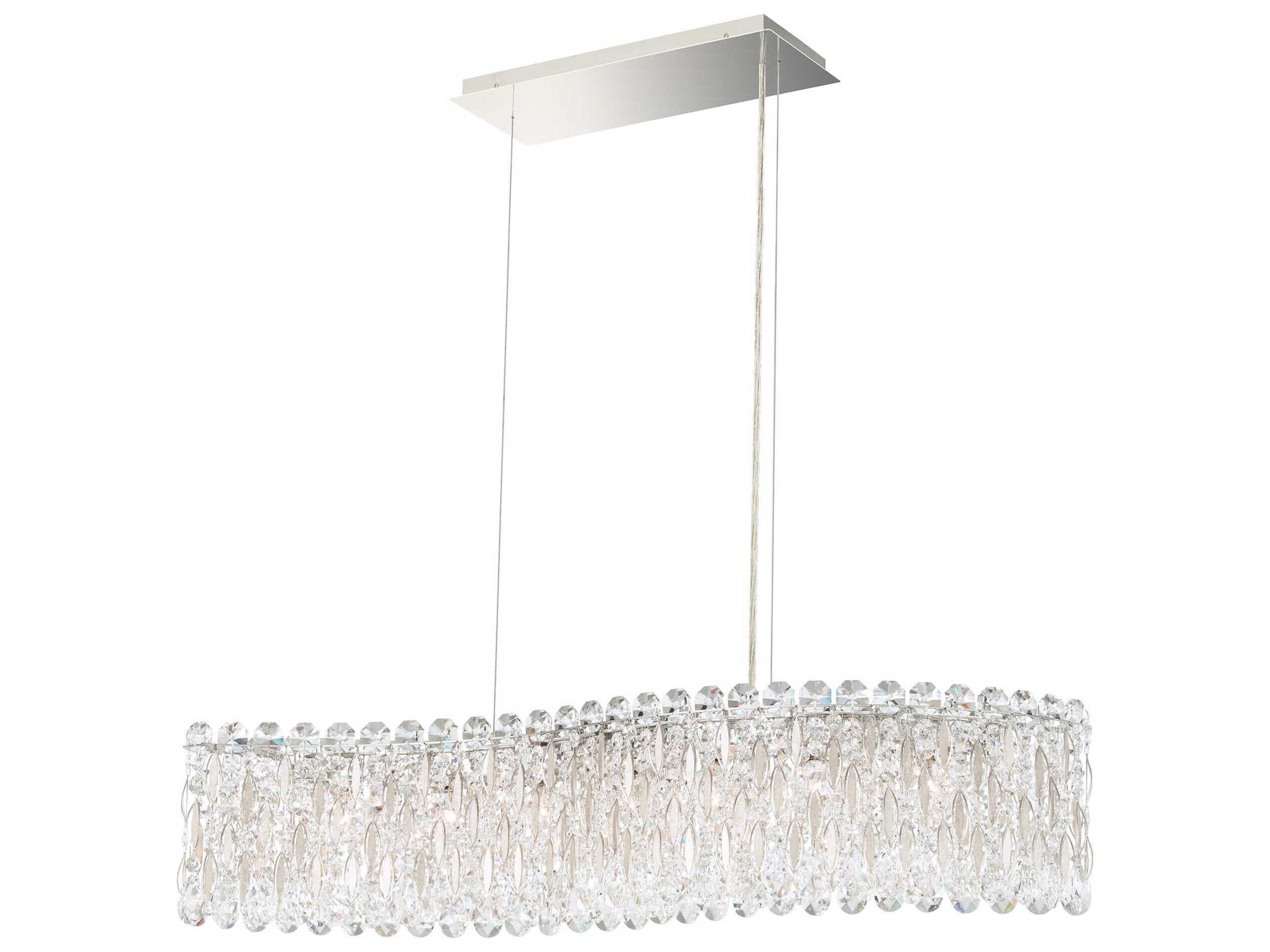 Sarella 7-Light Silver Crystal Island Pendant