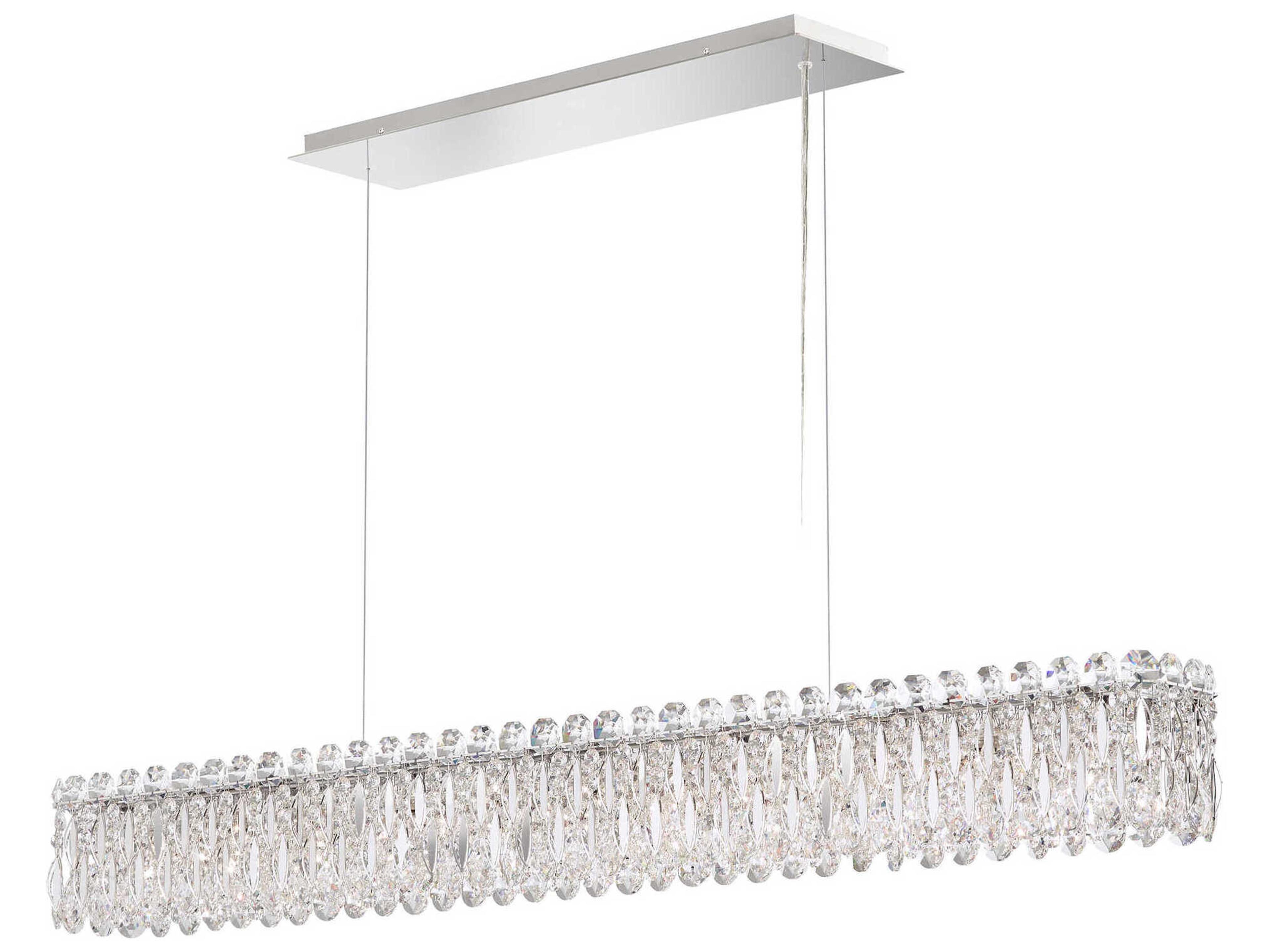 Sarella 11-Light Silver Crystal Island Pendant