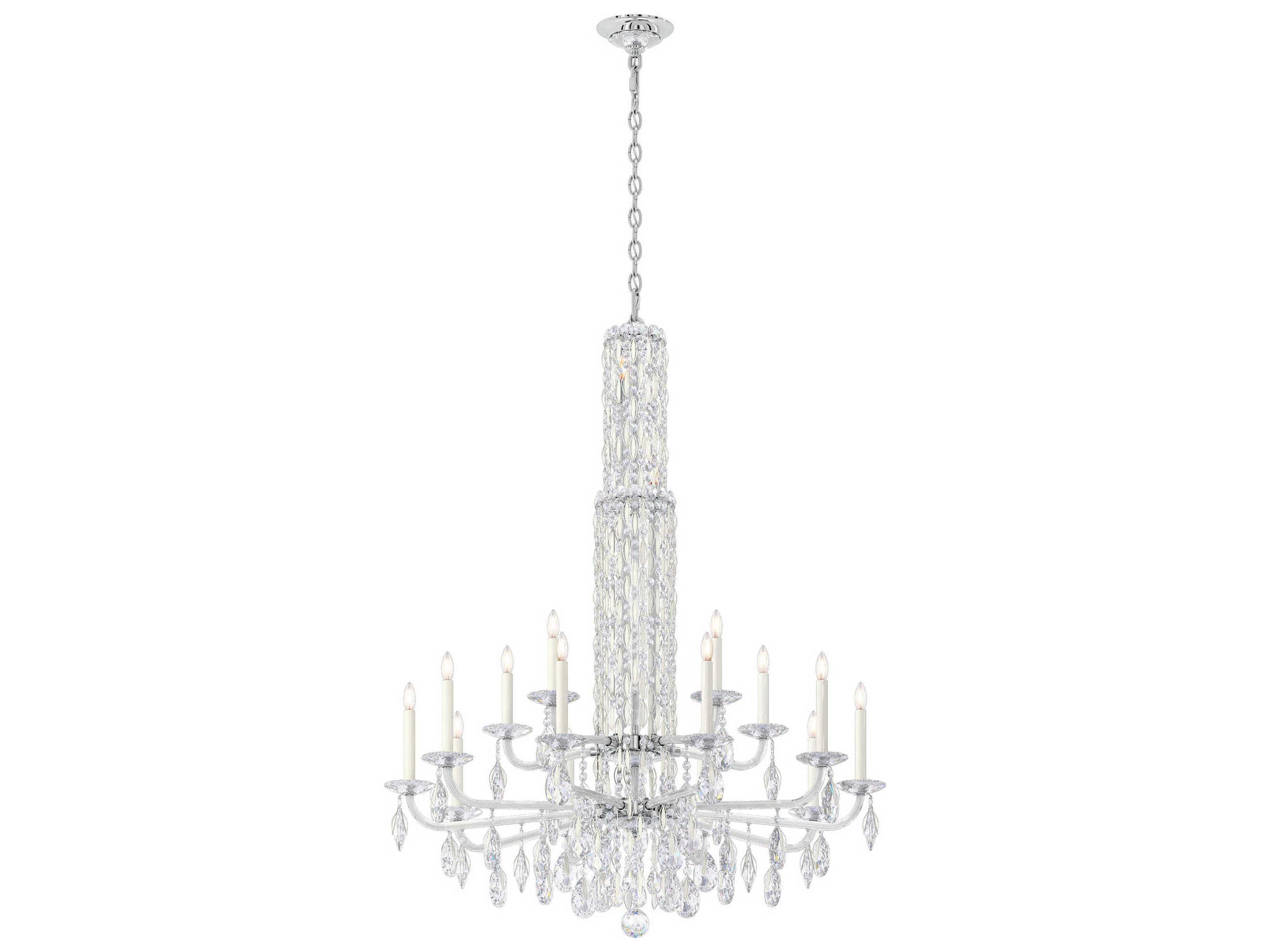 Sarella 17-Light Silver Crystal Candelabra Chandelier
