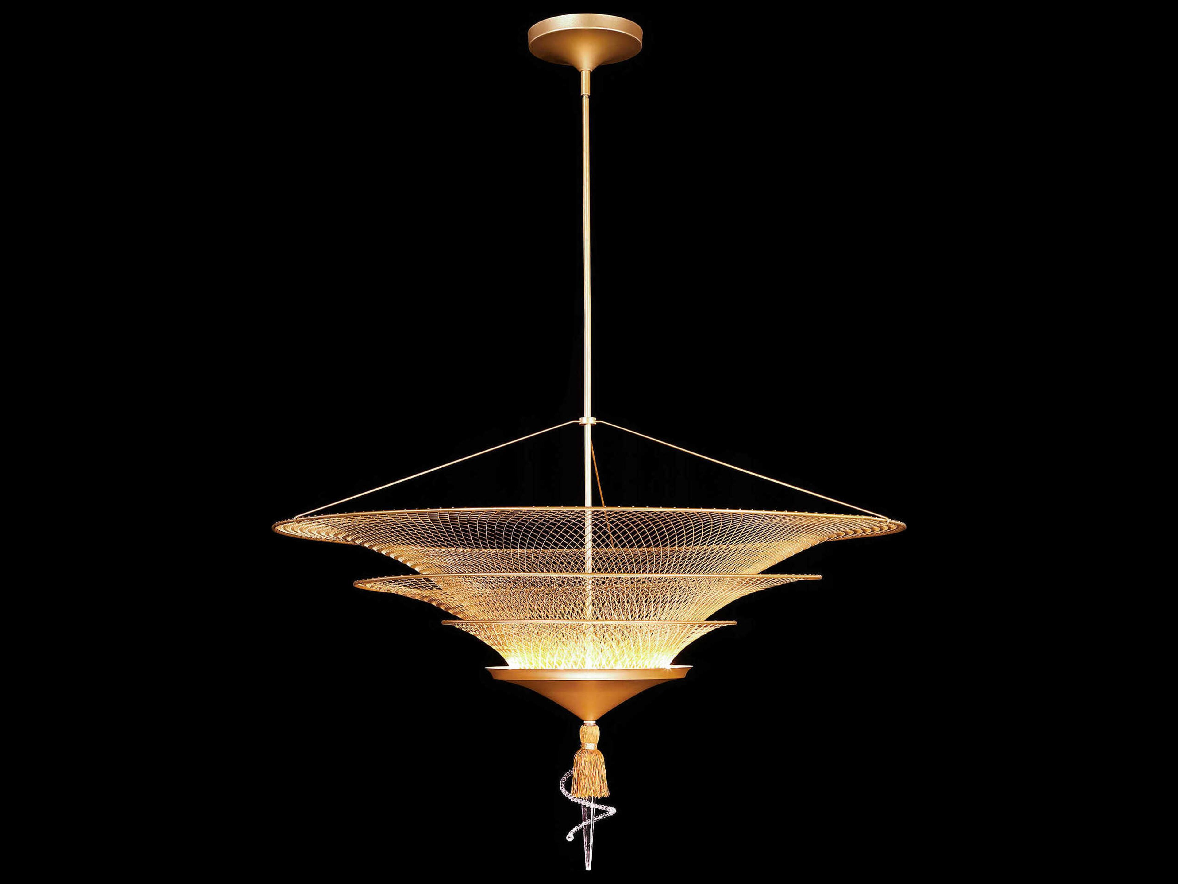 Schonbek Veneto 1-Light Gold Crystal LED Geometric Pendant