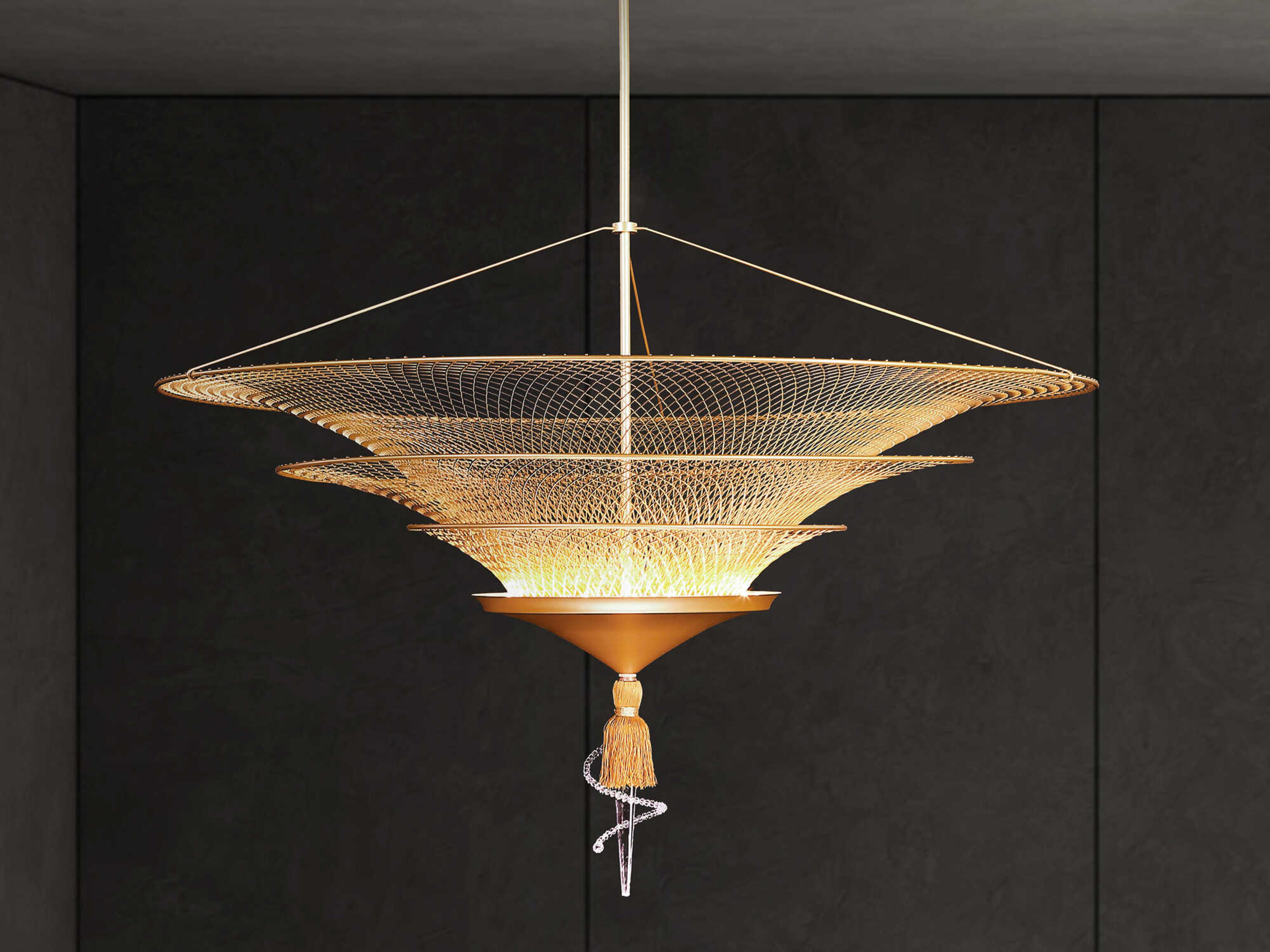Schonbek Veneto 1-Light Gold Crystal LED Geometric Pendant