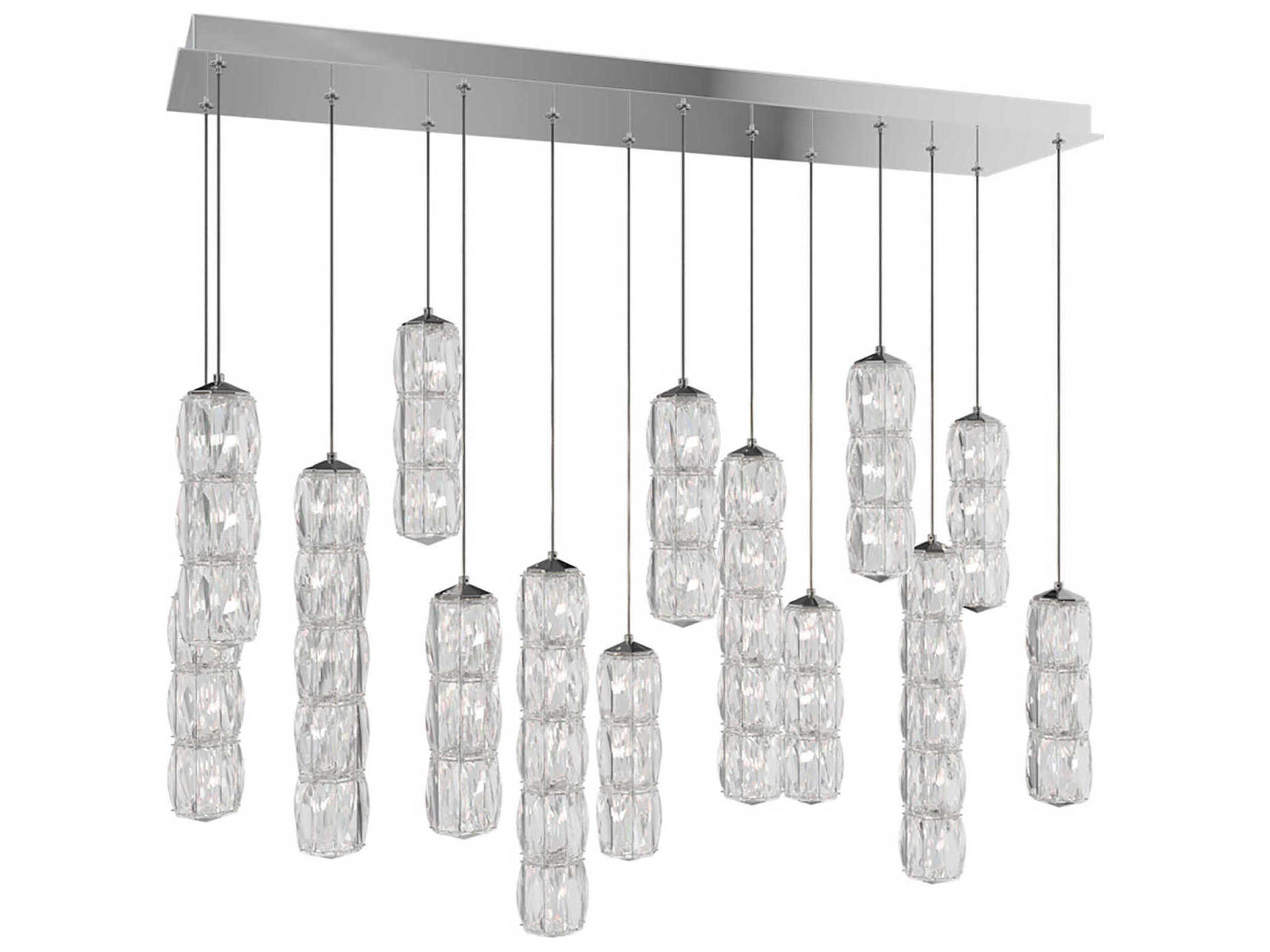 Verve 14-Light Stainless Steel Linear Island Pendant