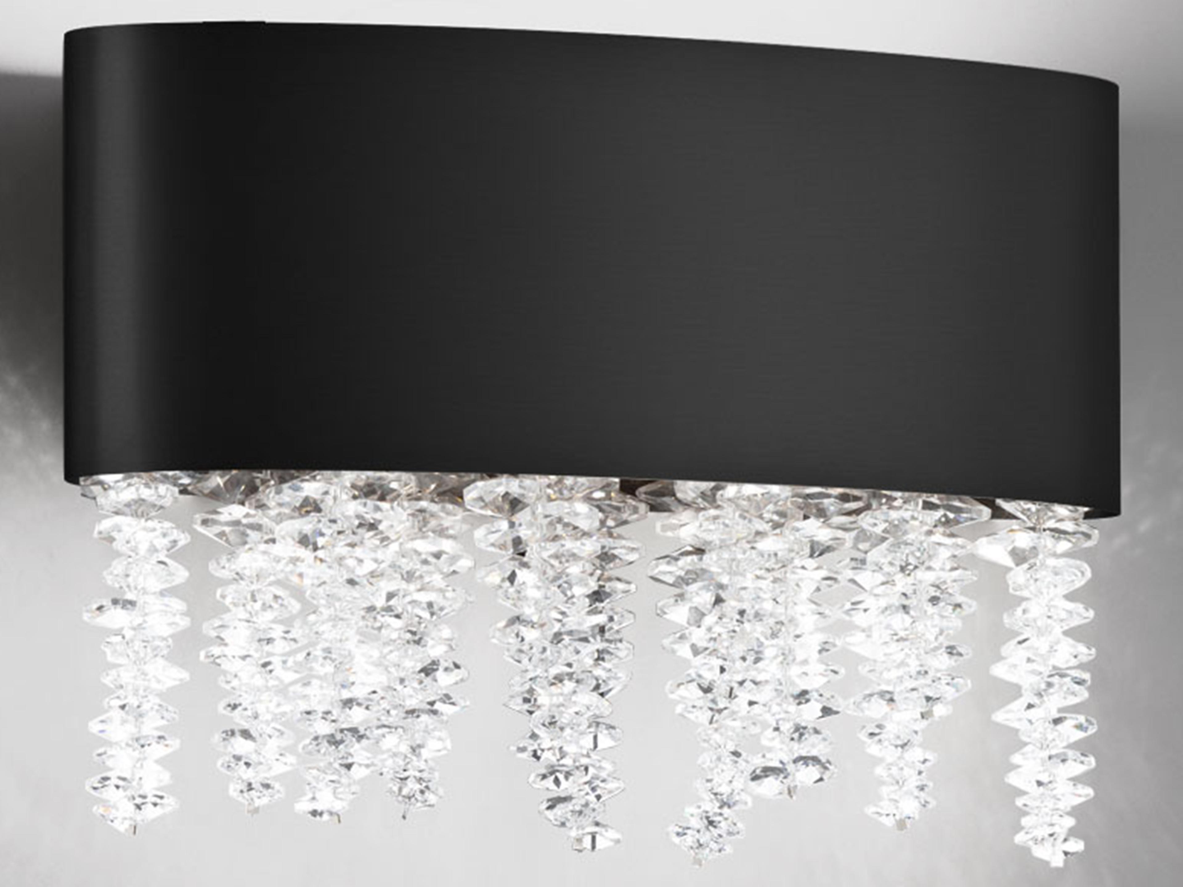 Soleil 1-Light Black Crystal LED Wall Sconce