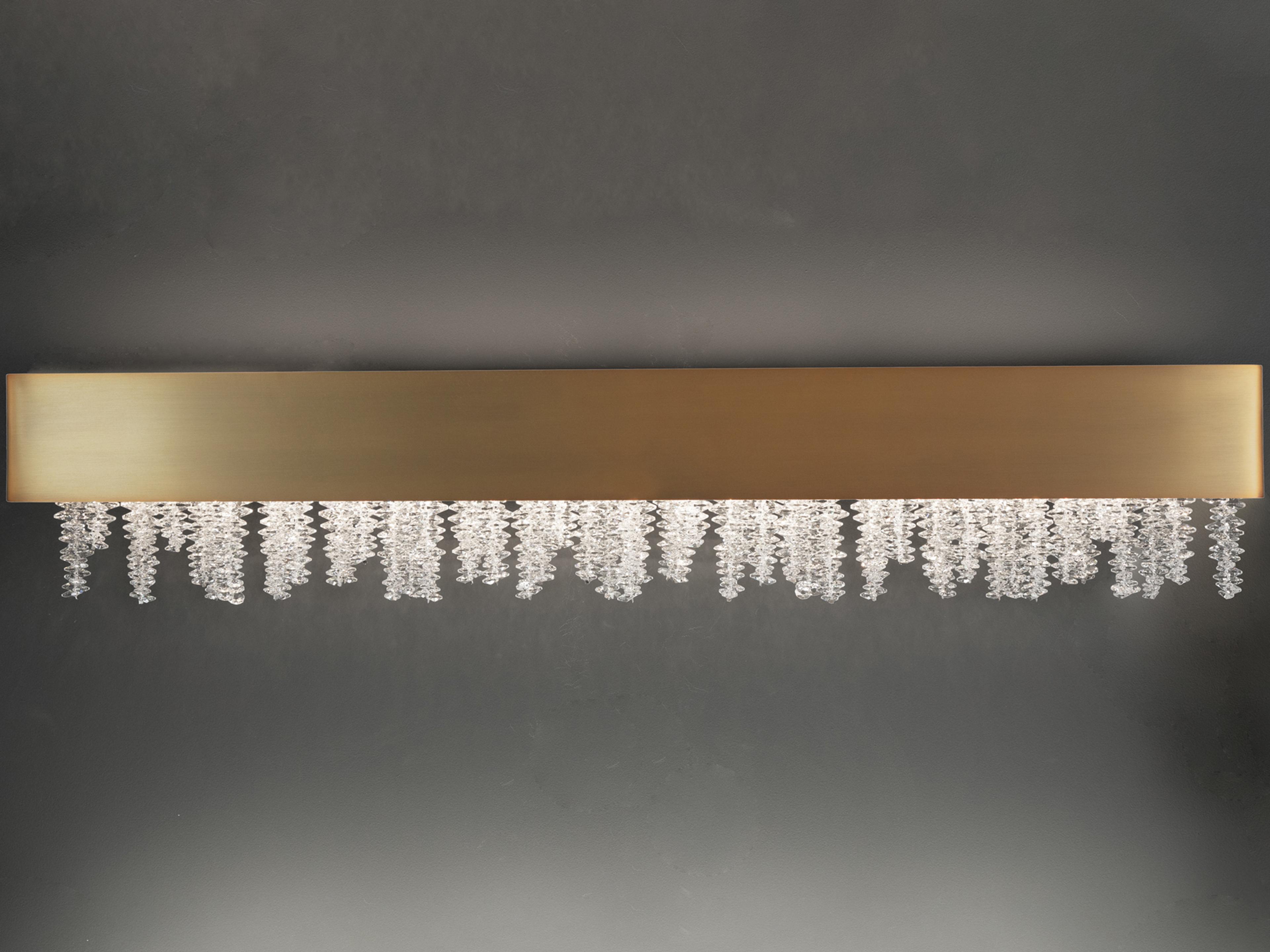 Soleil 1-Light Aged Brass Crystal LED Vanity Light