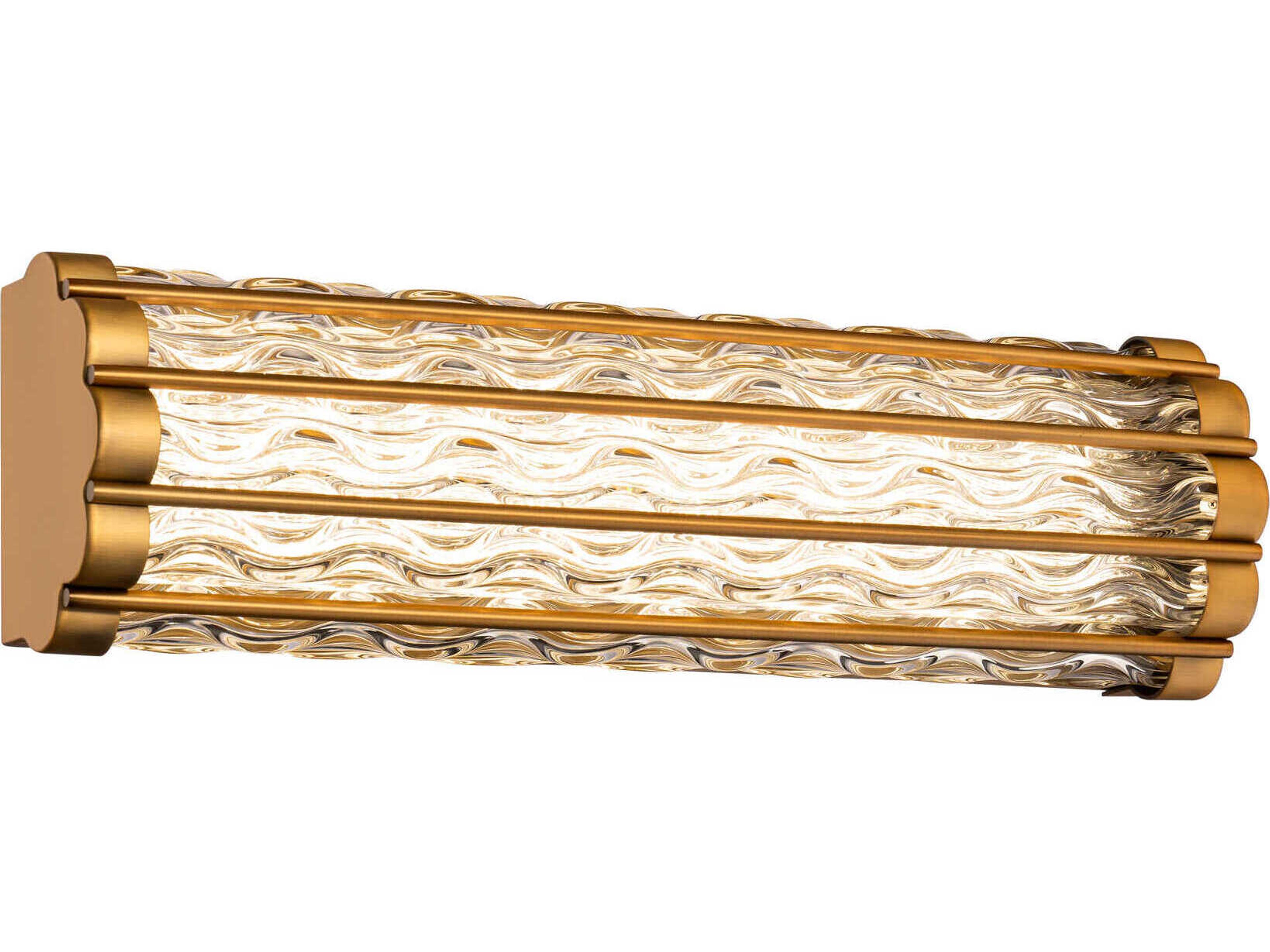 Fortress 1-Light Aged Brass LED Vanity Light