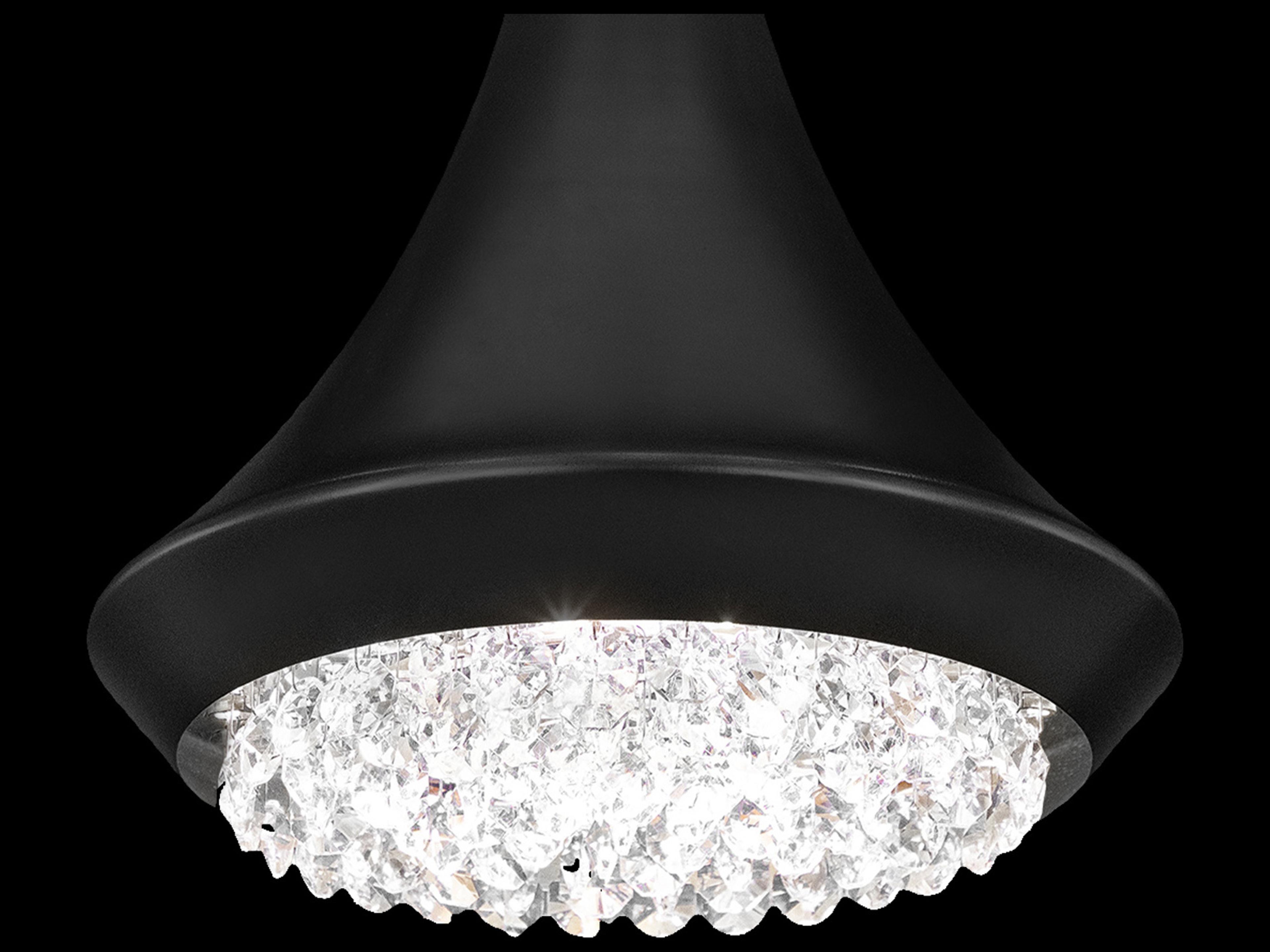 Verita 1-Light Black Crystal LED Linear Mini Pendant