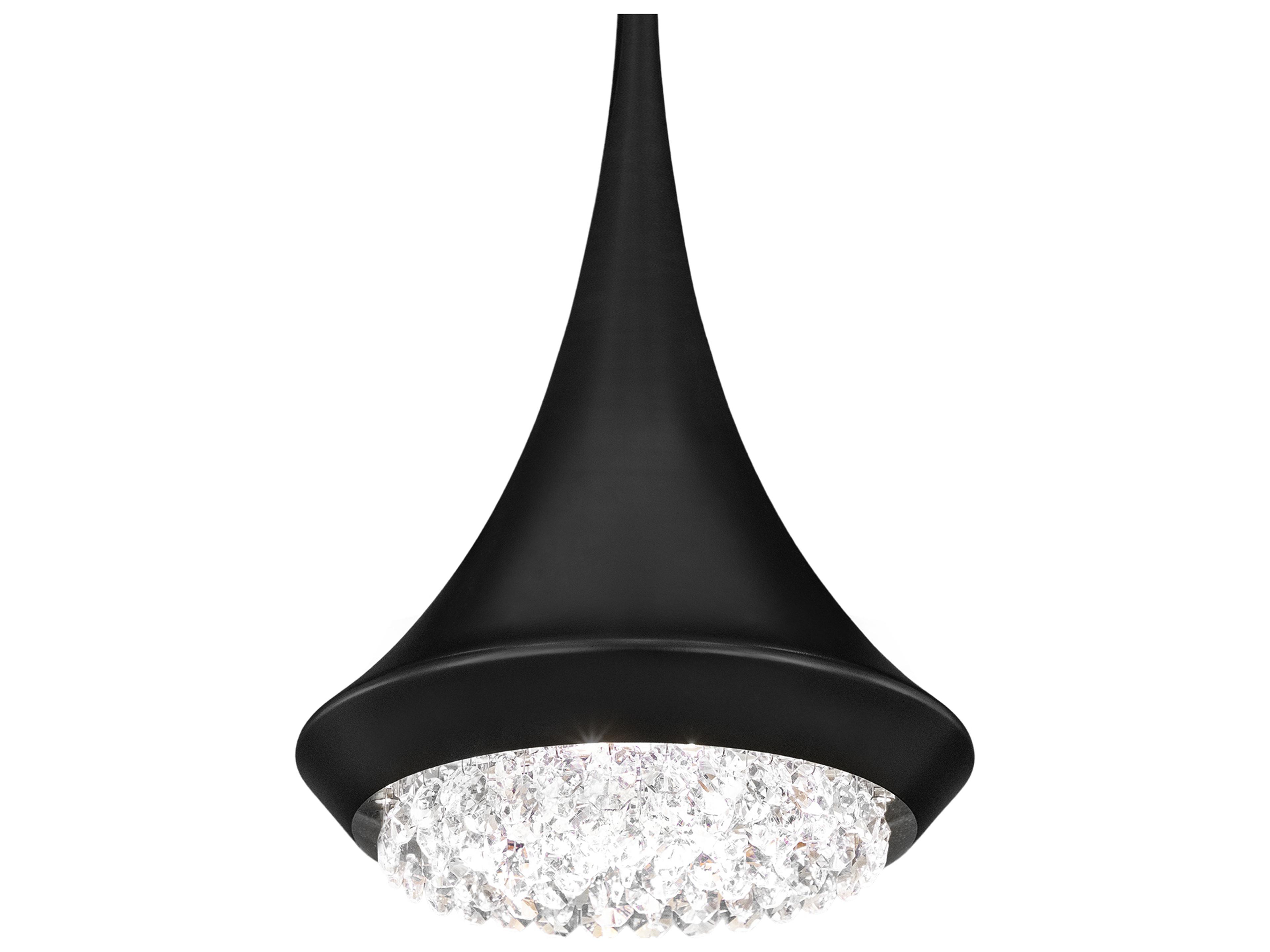 Verita 1-Light Black Crystal LED Linear Pendant