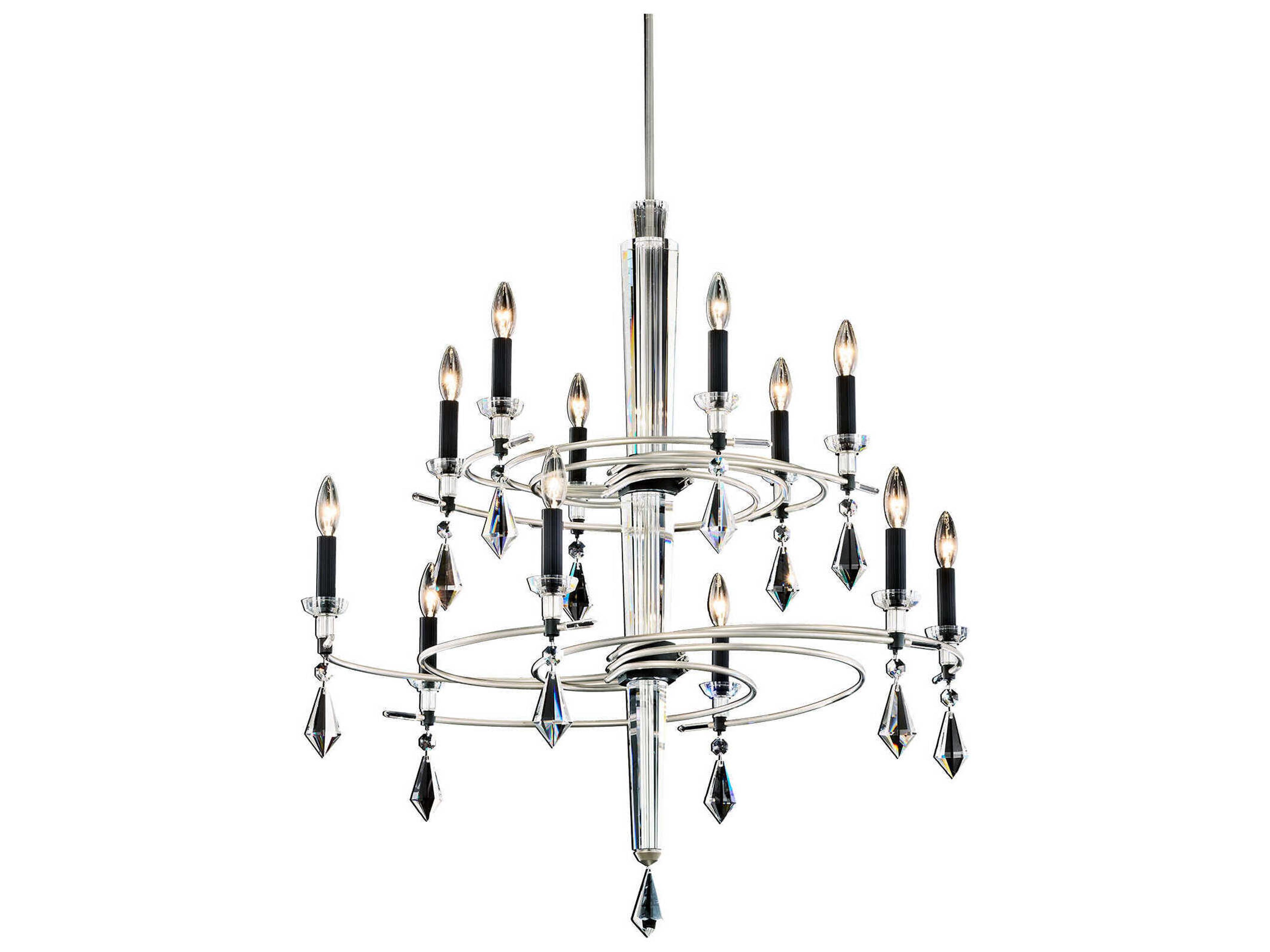 Tempest 12-Light Black Tiered Chandelier