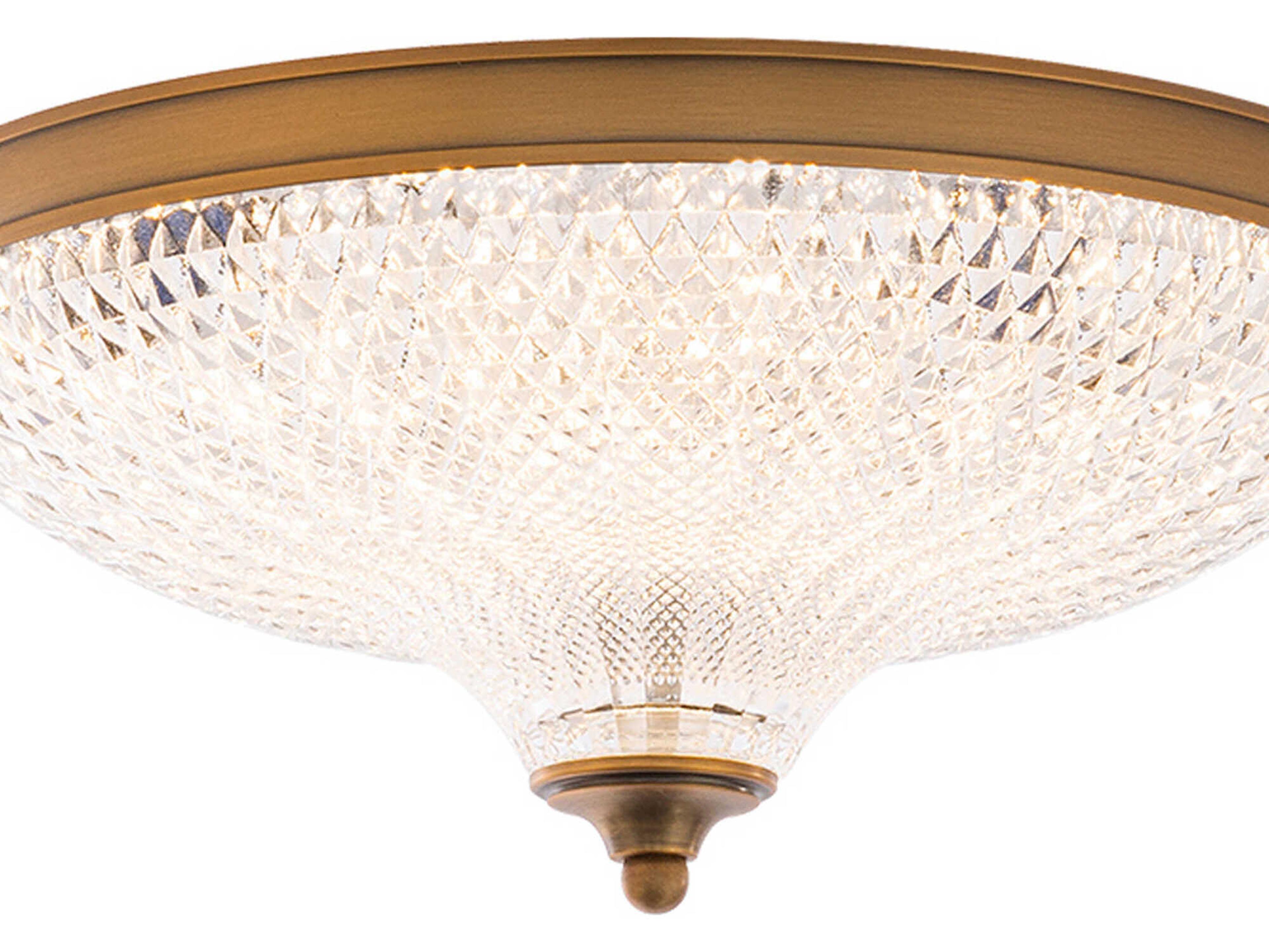 Schonbek Roma 1-Light Aged Brass Crystal Glass Bowl Flush Mount