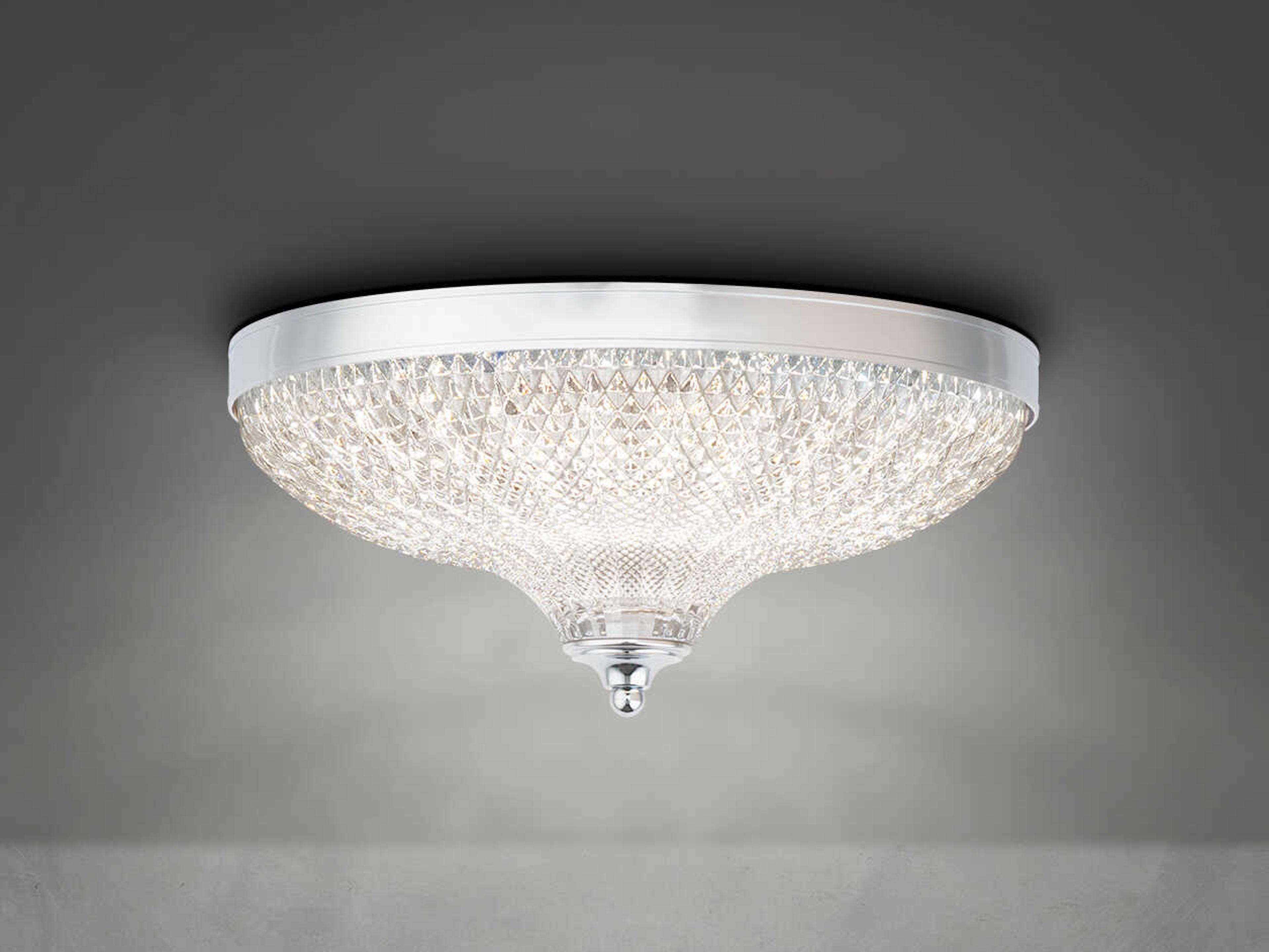 Schonbek Roma 1-Light Polished Chrome Crystal Glass Bowl Flush Mount