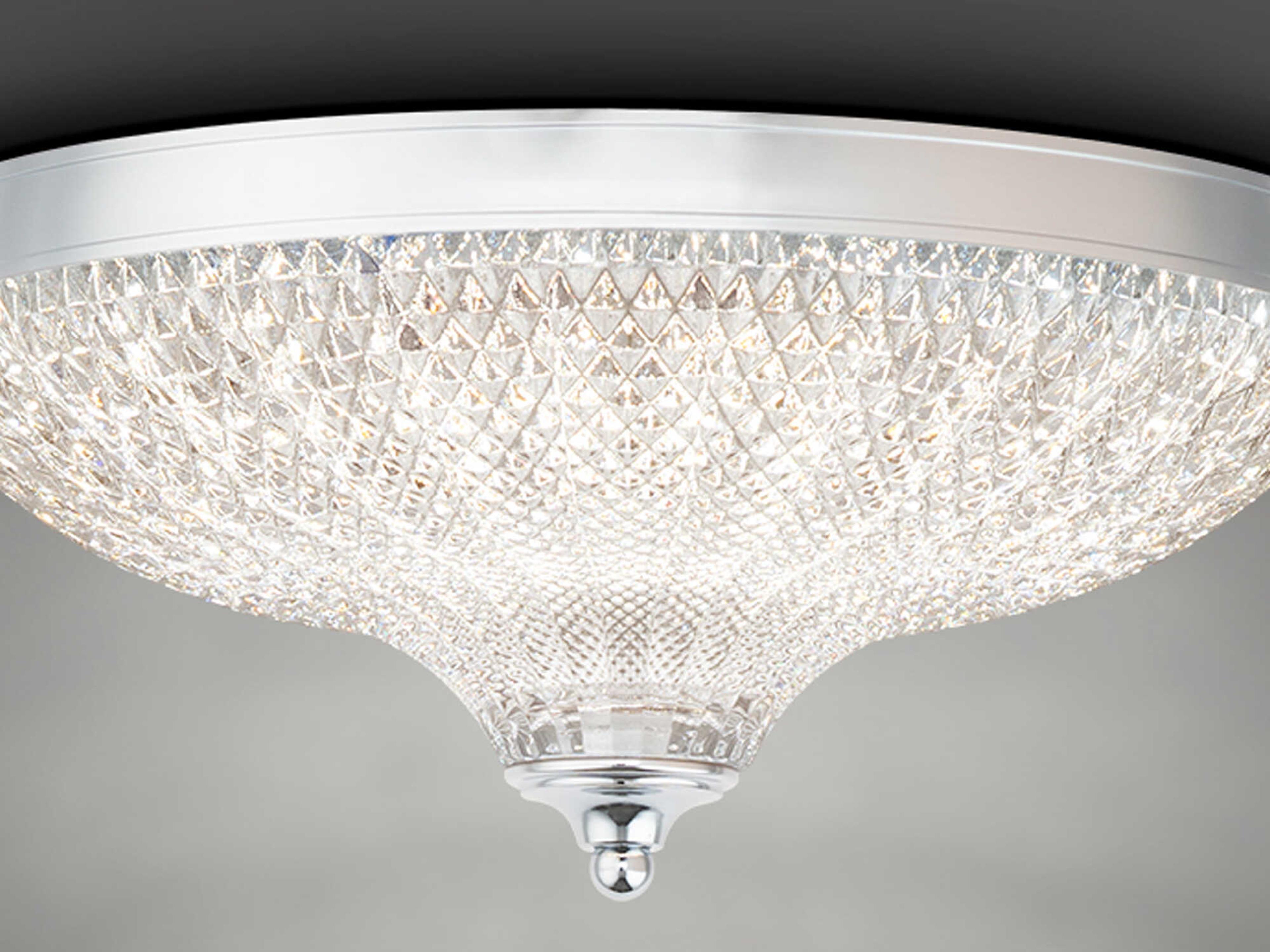 Schonbek Roma 1-Light Polished Chrome Crystal Glass Bowl Flush Mount