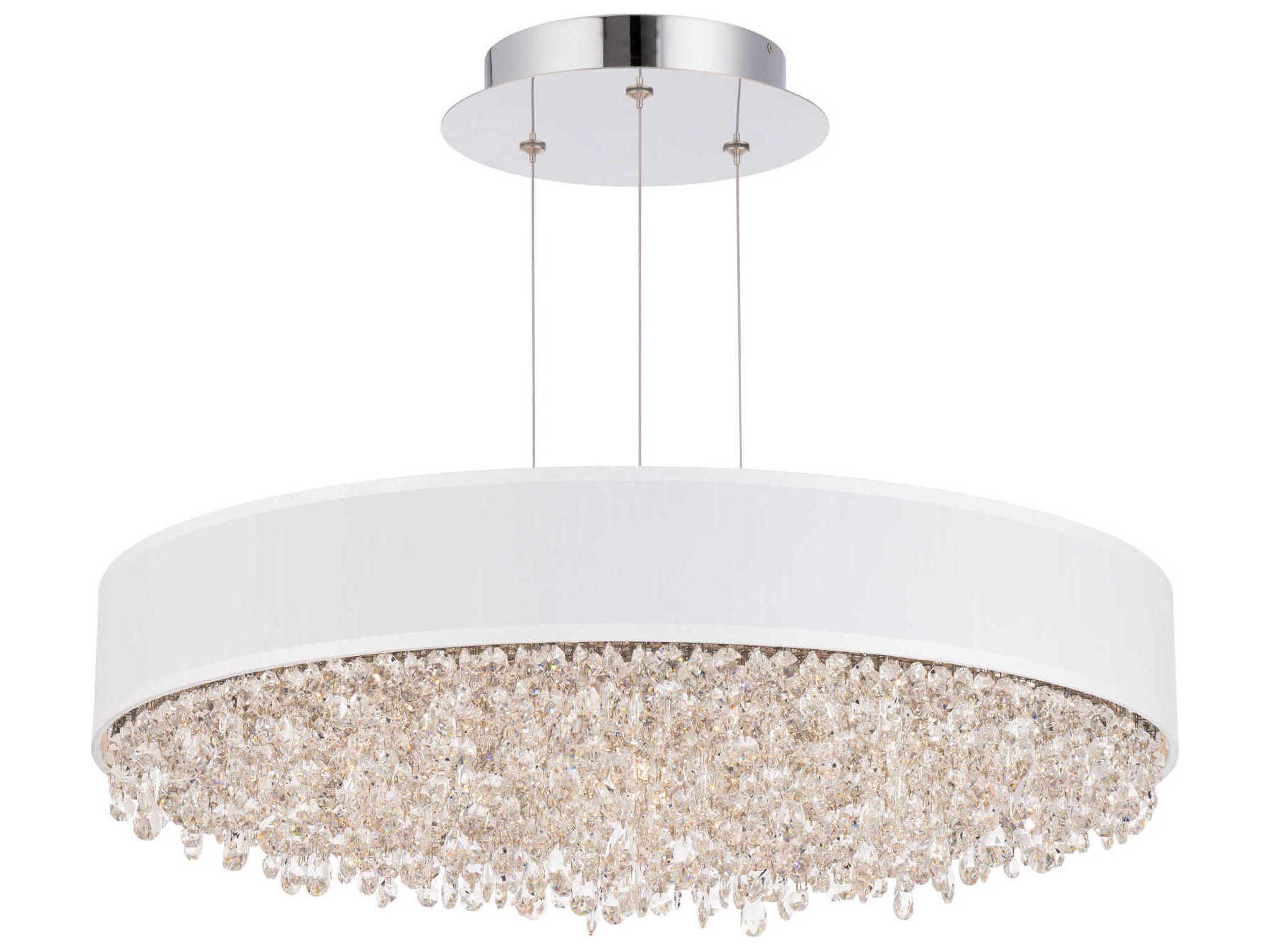 Eclyptix 1-Light Stainless Steel White Crystal LED Round Pendant