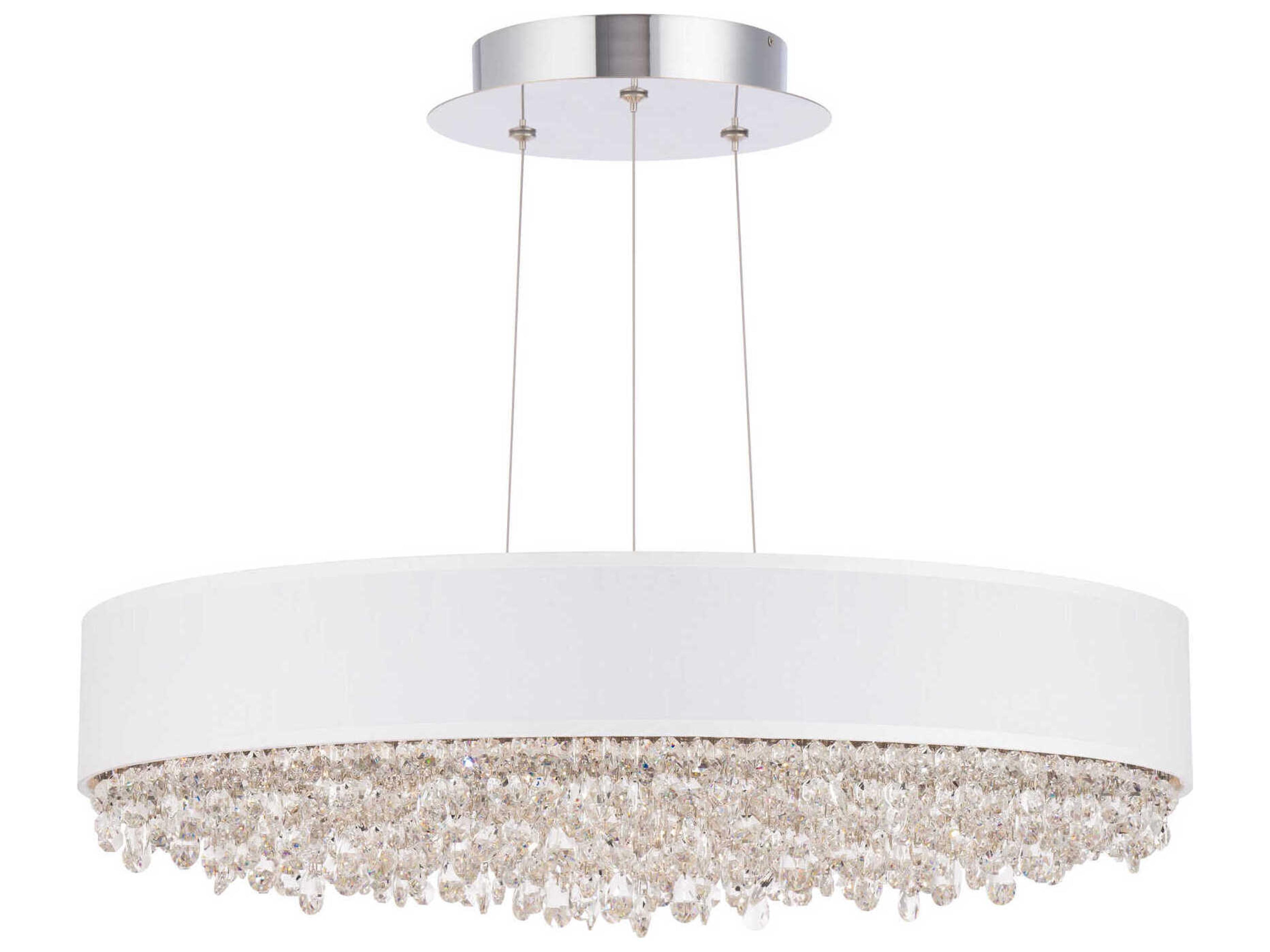 Schonbek Eclyptix 1-Light Stainless Steel White Crystal LED Round Pendant