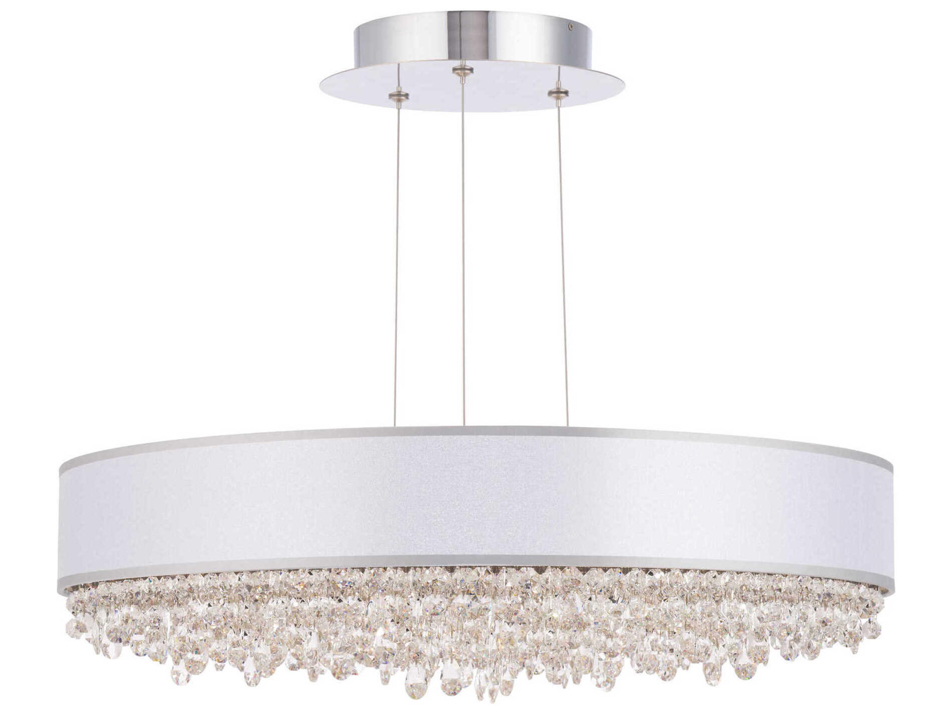 Schonbek Eclyptix 1-Light Stainless Steel White Crystal LED Round Pendant