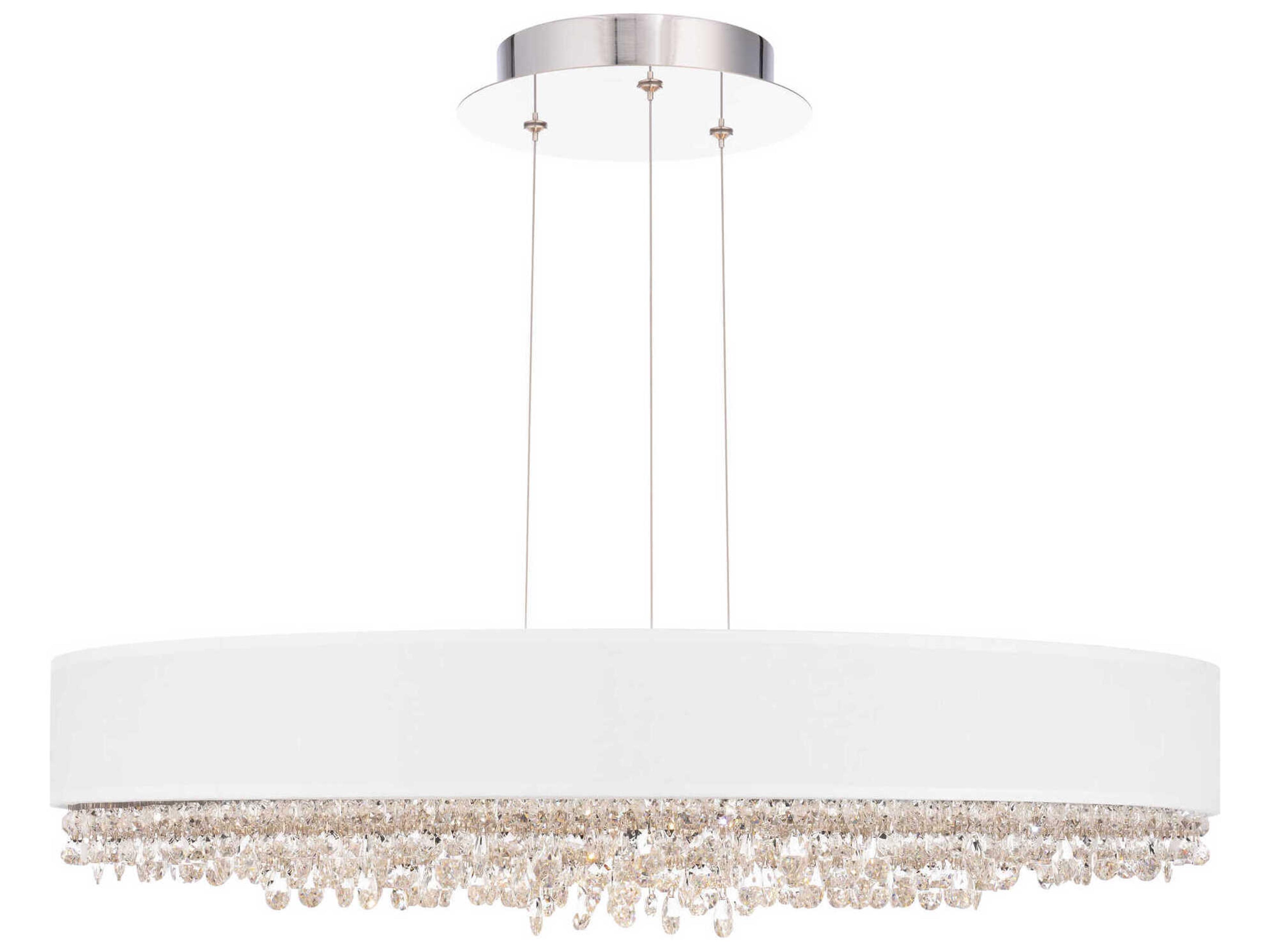 Eclyptix 1-Light Stainless Steel White Crystal LED Round Pendant