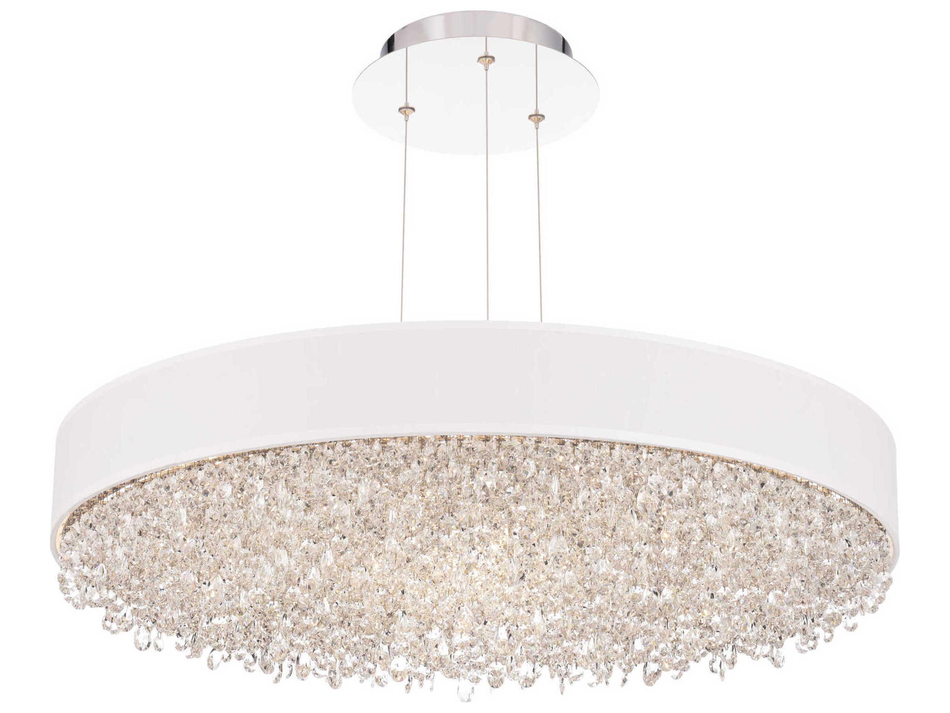 Schonbek Eclyptix 1-Light Stainless Steel White Crystal LED Round Pendant