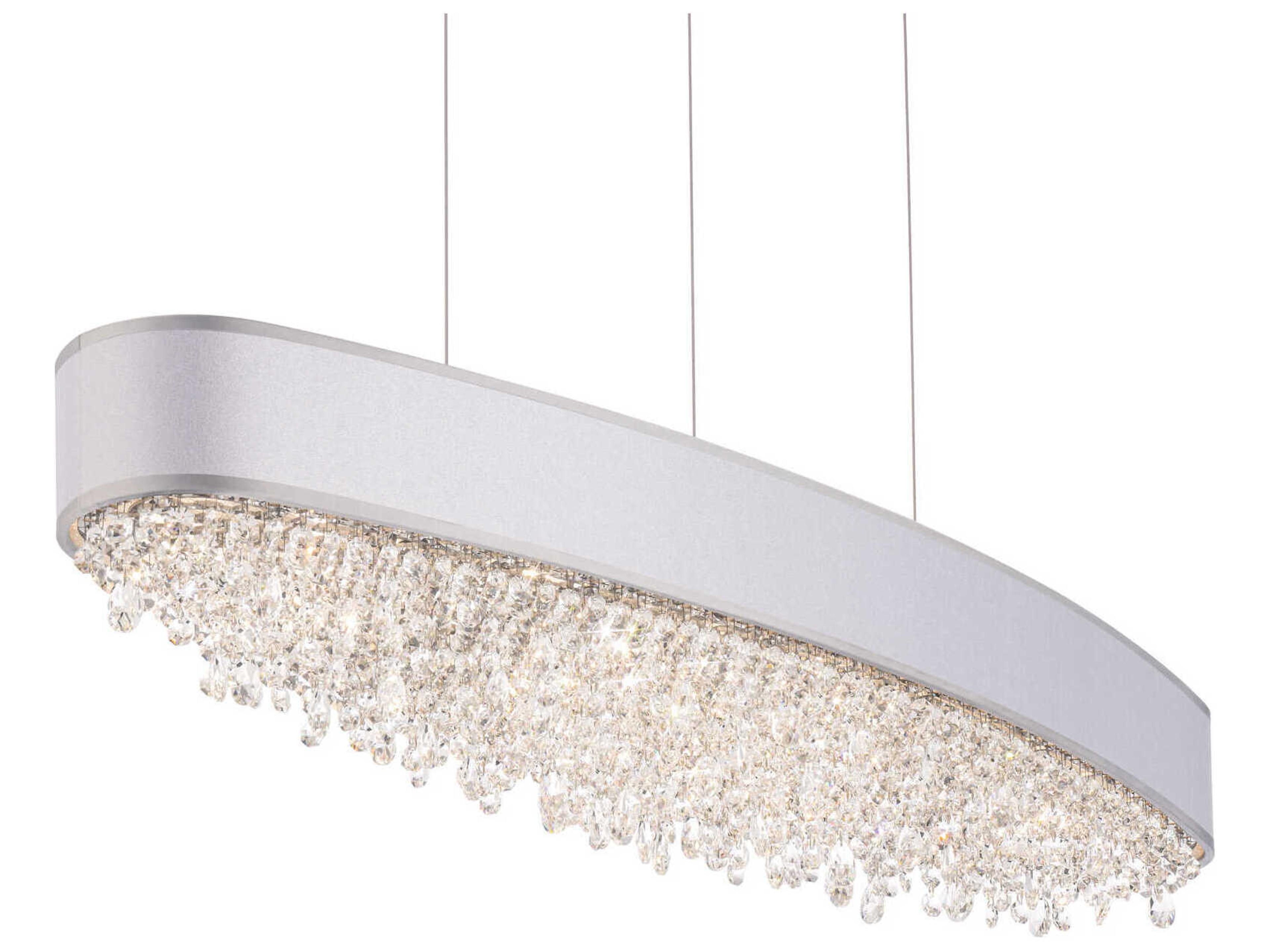 Schonbek Eclyptix 1-Light Stainless Steel White Crystal LED Linear Island Pendant