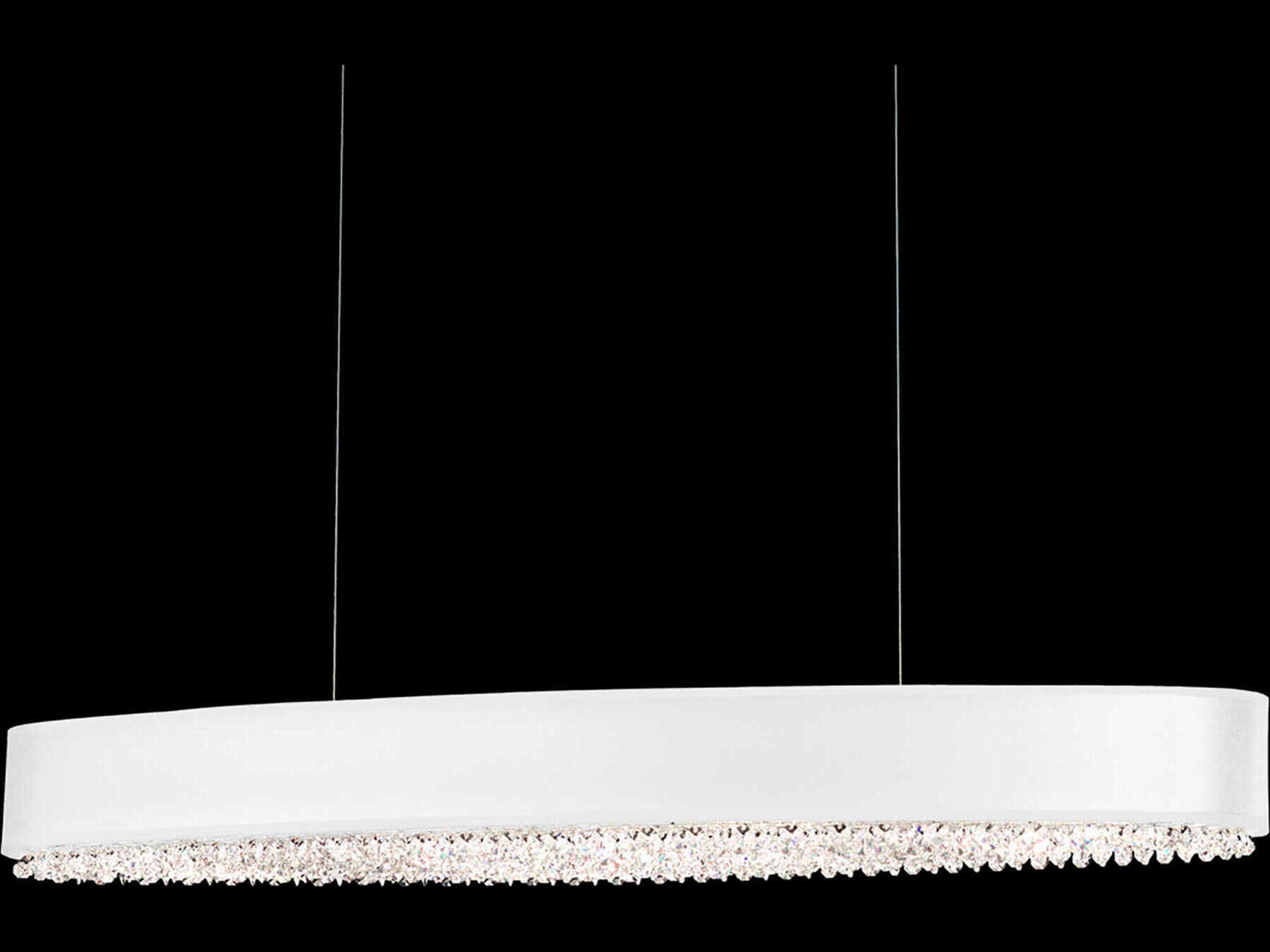 Schonbek Eclyptix 1-Light Stainless Steel White Crystal LED Linear Island Pendant