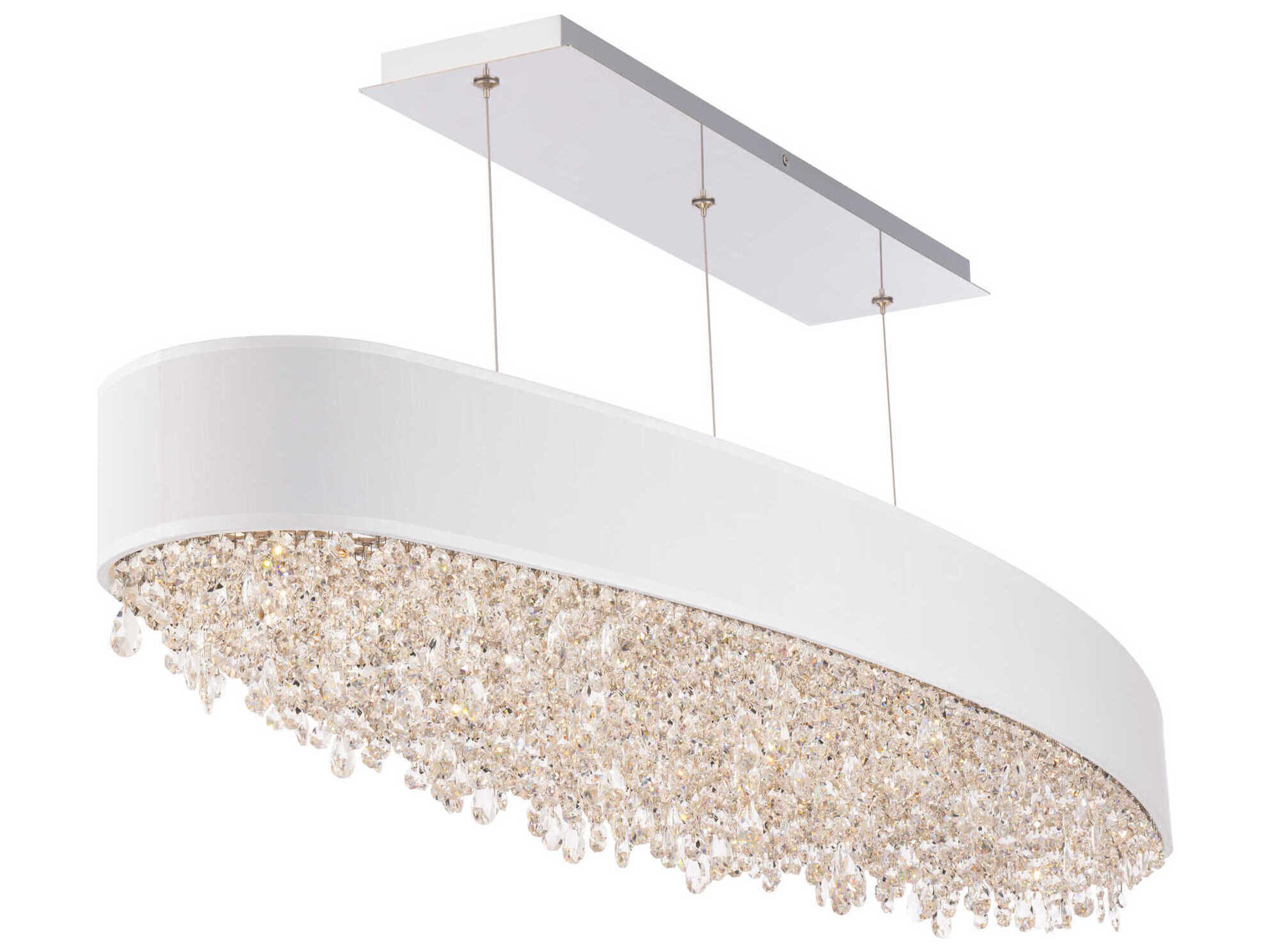 Eclyptix 1-Light Stainless Steel Crystal LED Linear Island Pendant